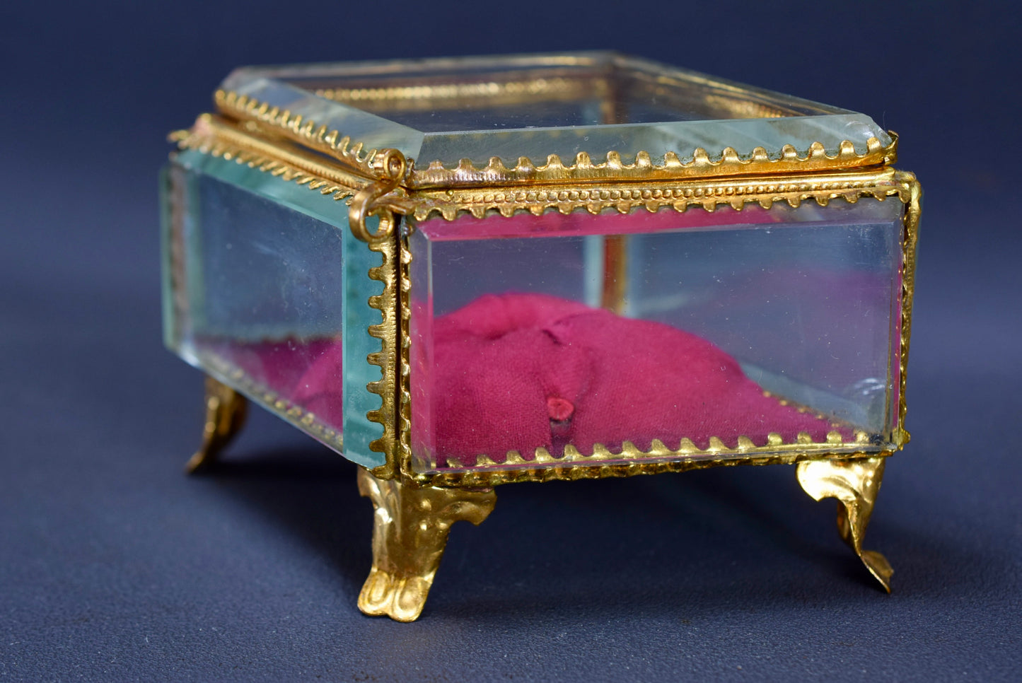 French Ormolu and Glass Casket Hinged Box Wedding