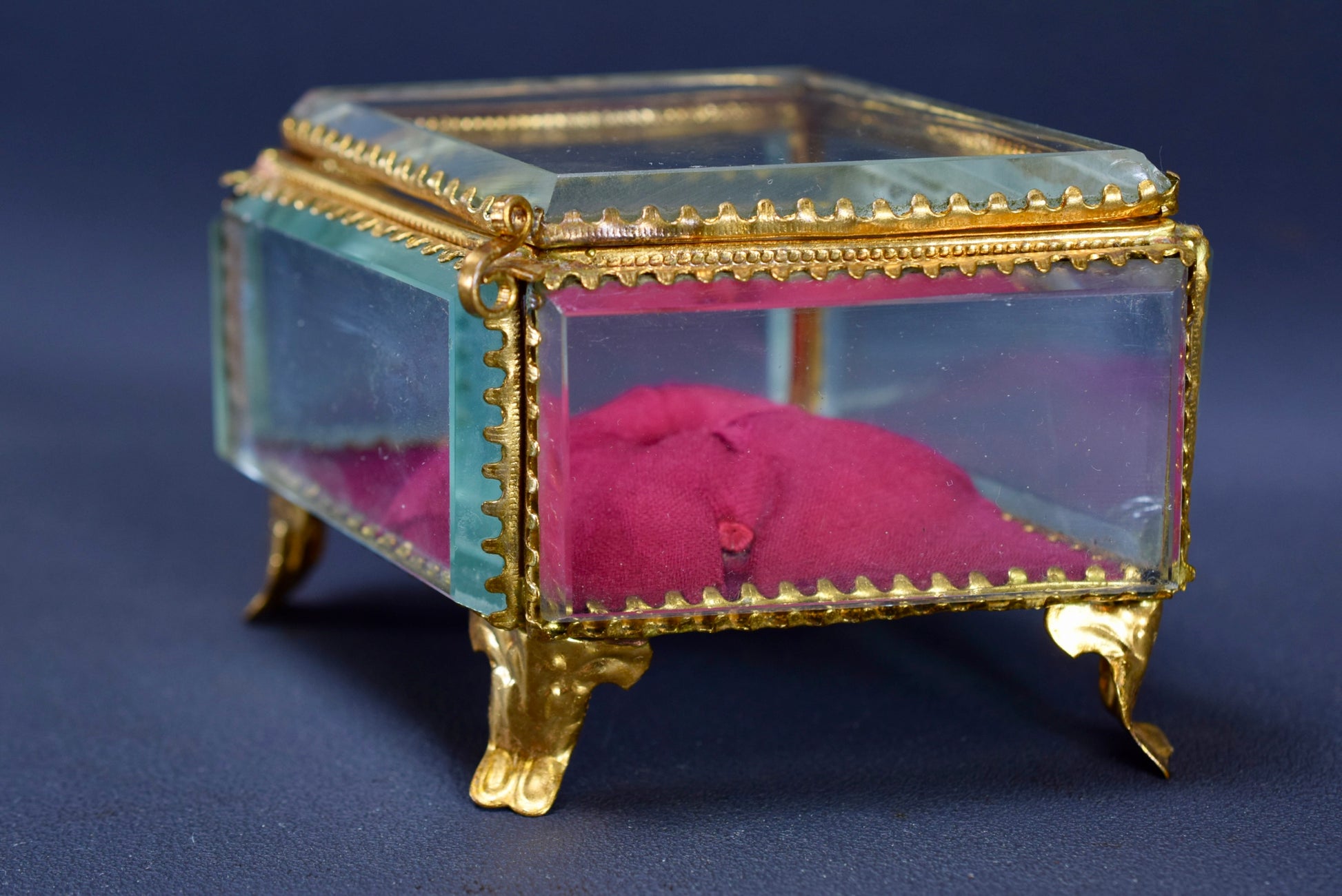 French Ormolu and Glass Casket Hinged Box Wedding
