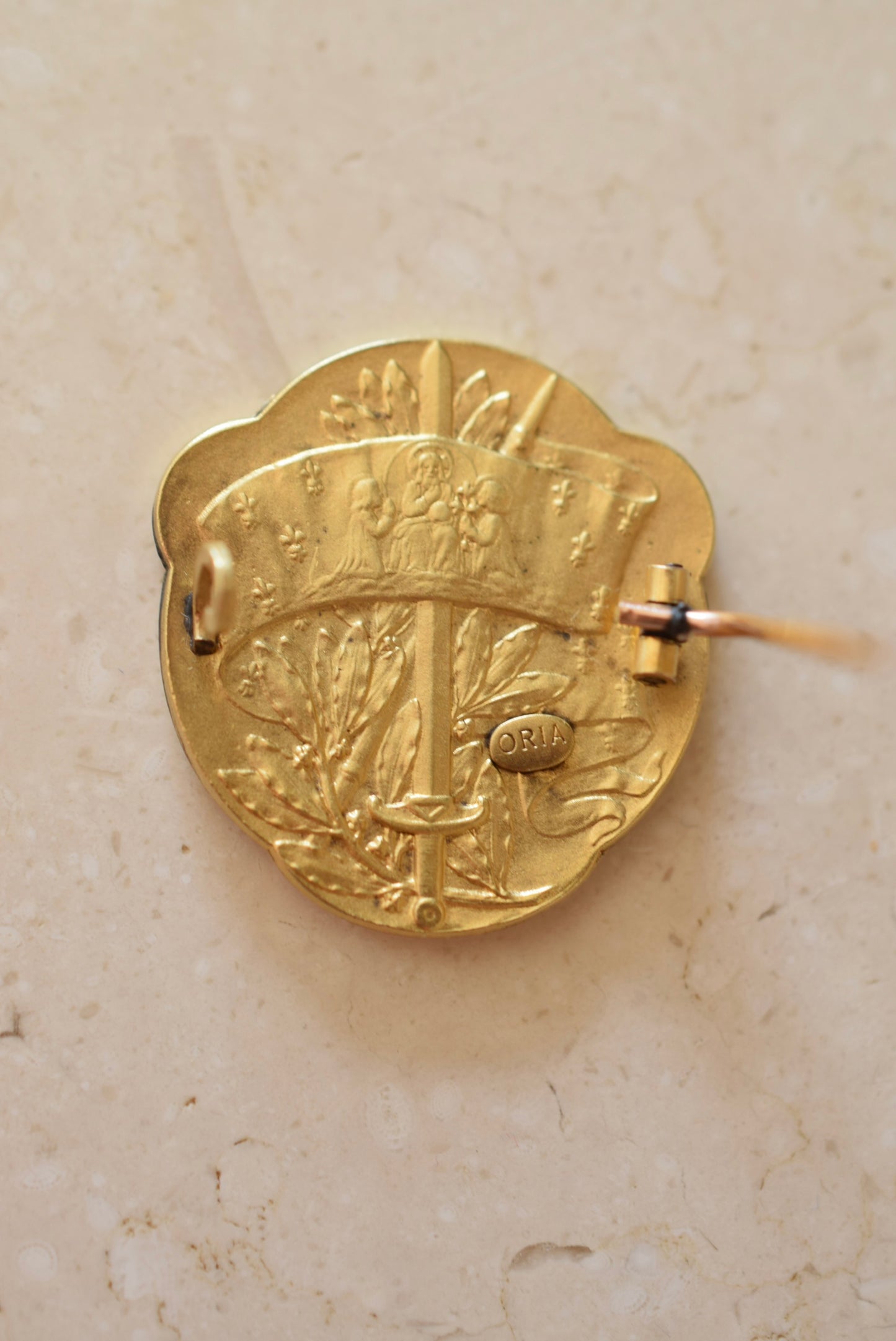 Gold St Joan of Arc Brooch