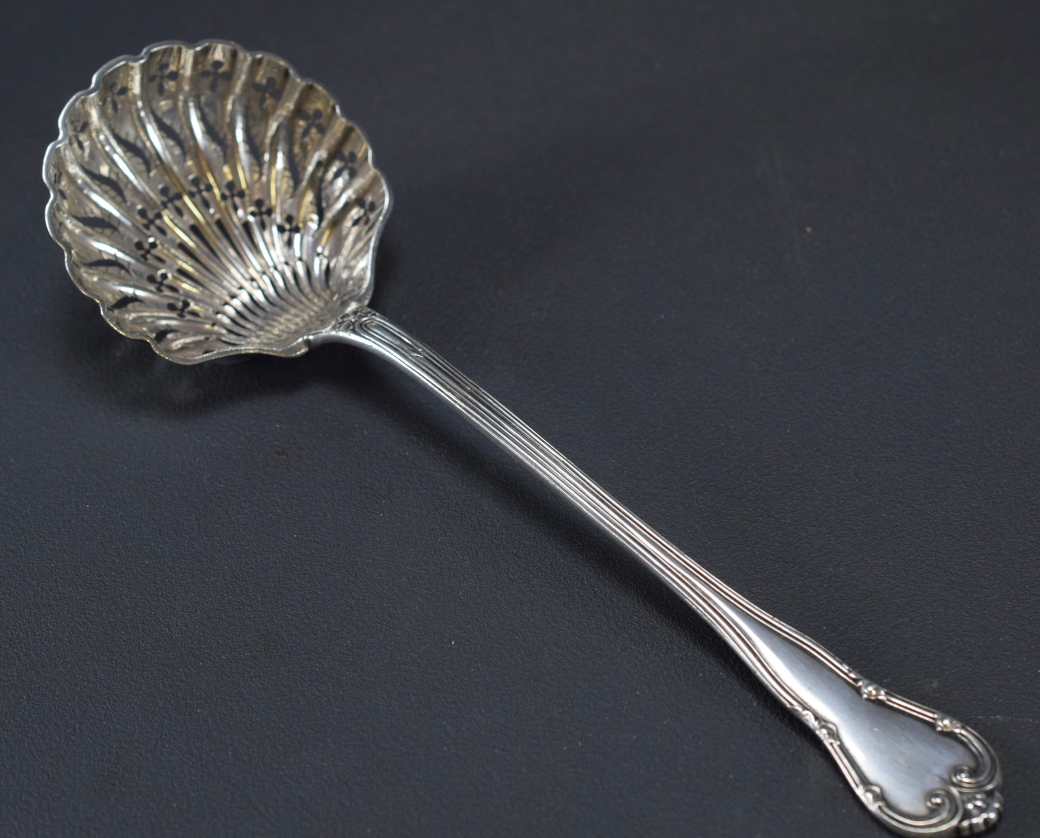 French Antique Sterling Silver Sugar Sifter Spoon