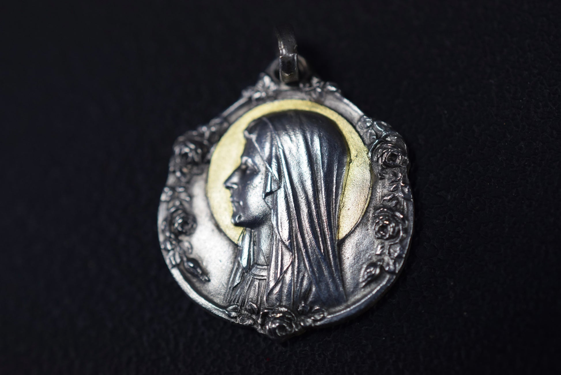 Gold and Silver Lourdes Medal Pendant