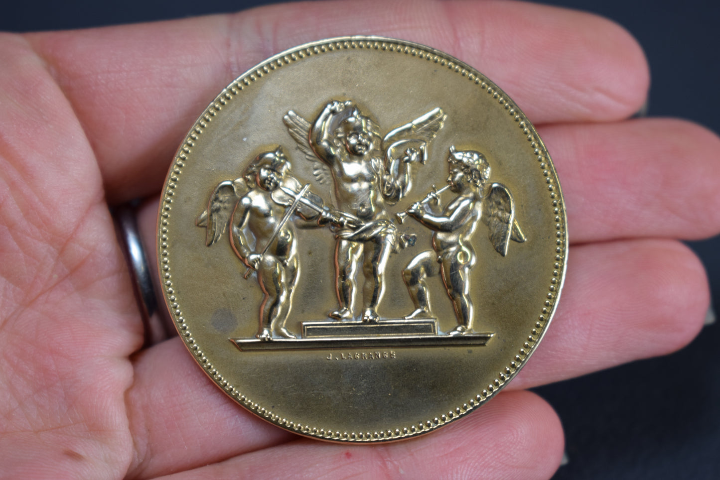 Angels Musicians Bronze Brooch by Lagrange