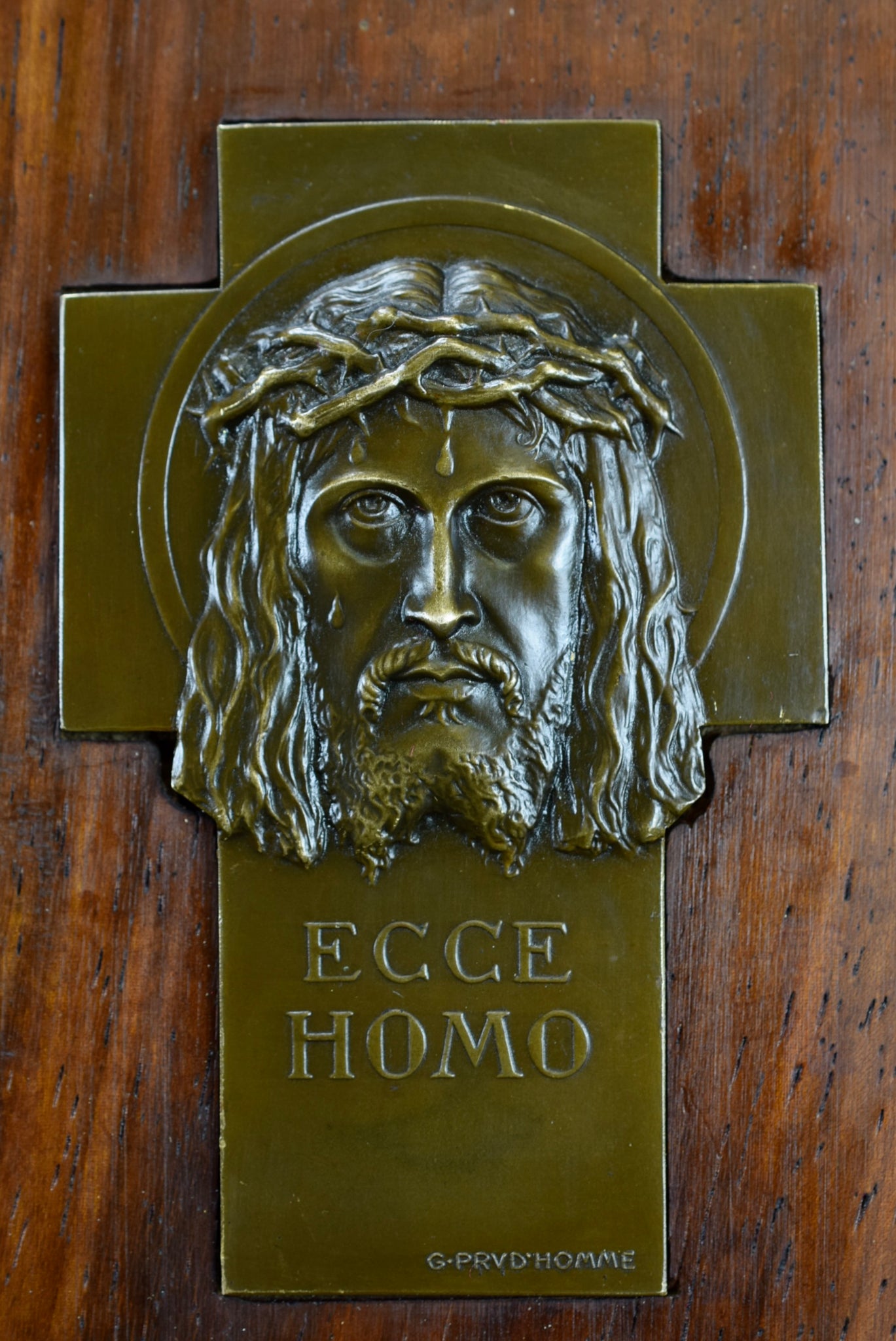 Bronze Ecce Homo Holy Face Jesus By G Prud'Homme