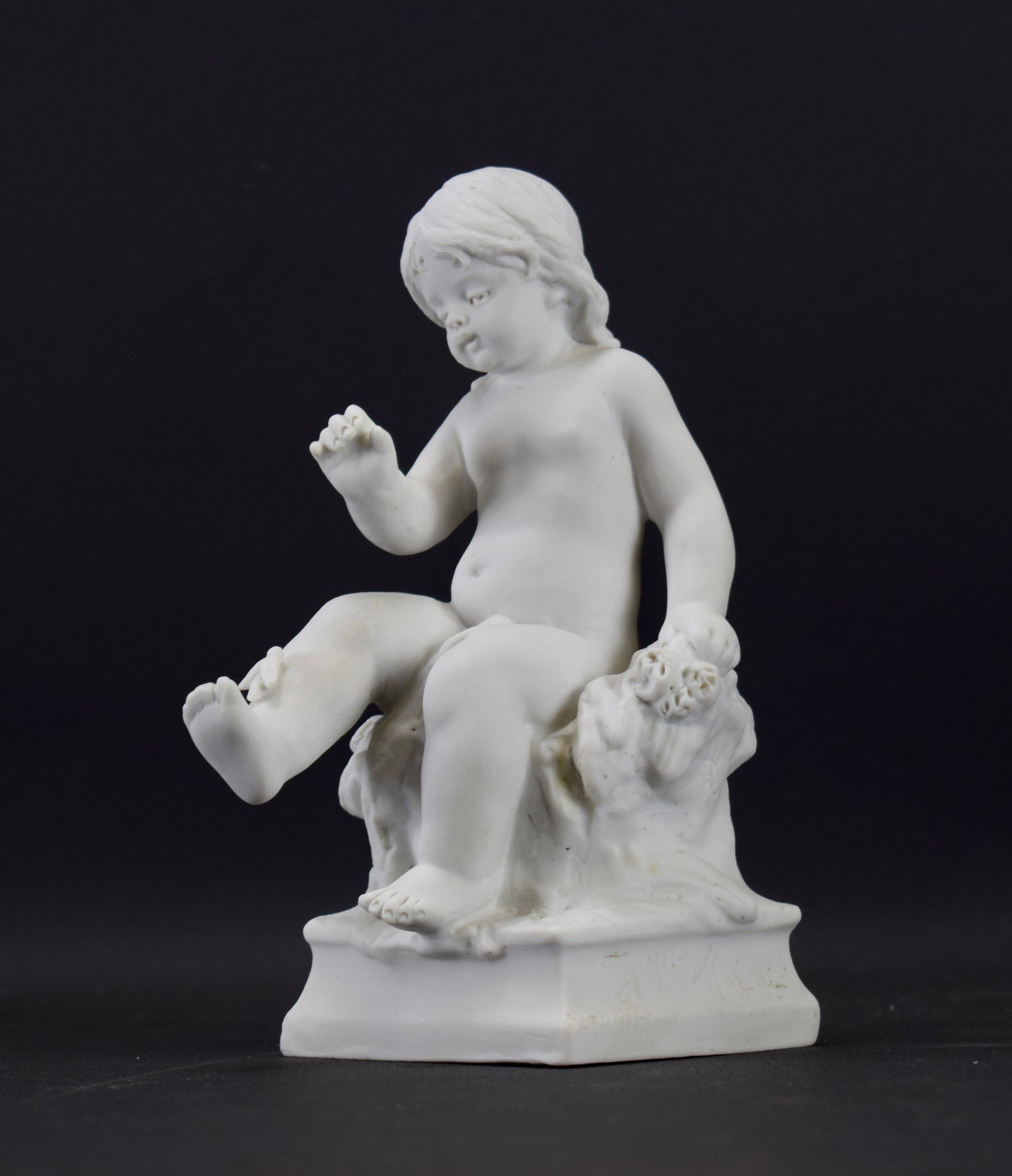 Bisque Porcelain Statue of a Child by Moreau Sevres Figurine