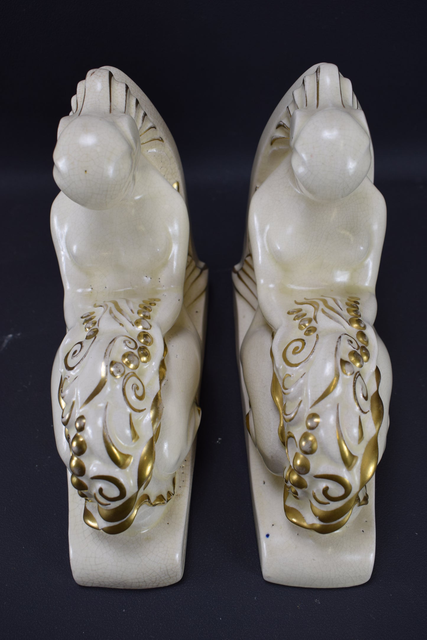 Art Deco Mermaid Bookends Lejan