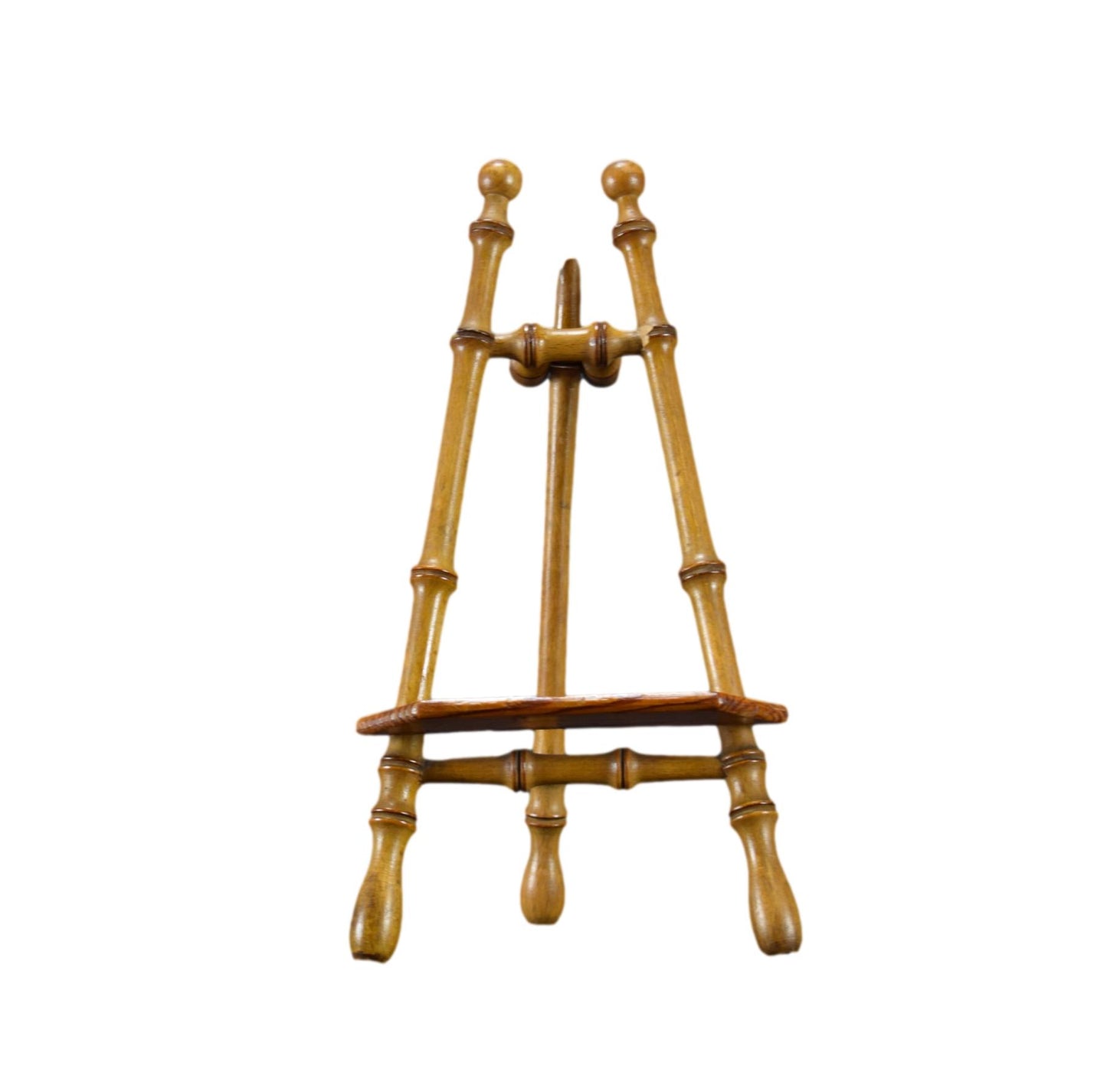 Vintage Faux Bamboo Display Easel French Wood Tabletop Standing Easel