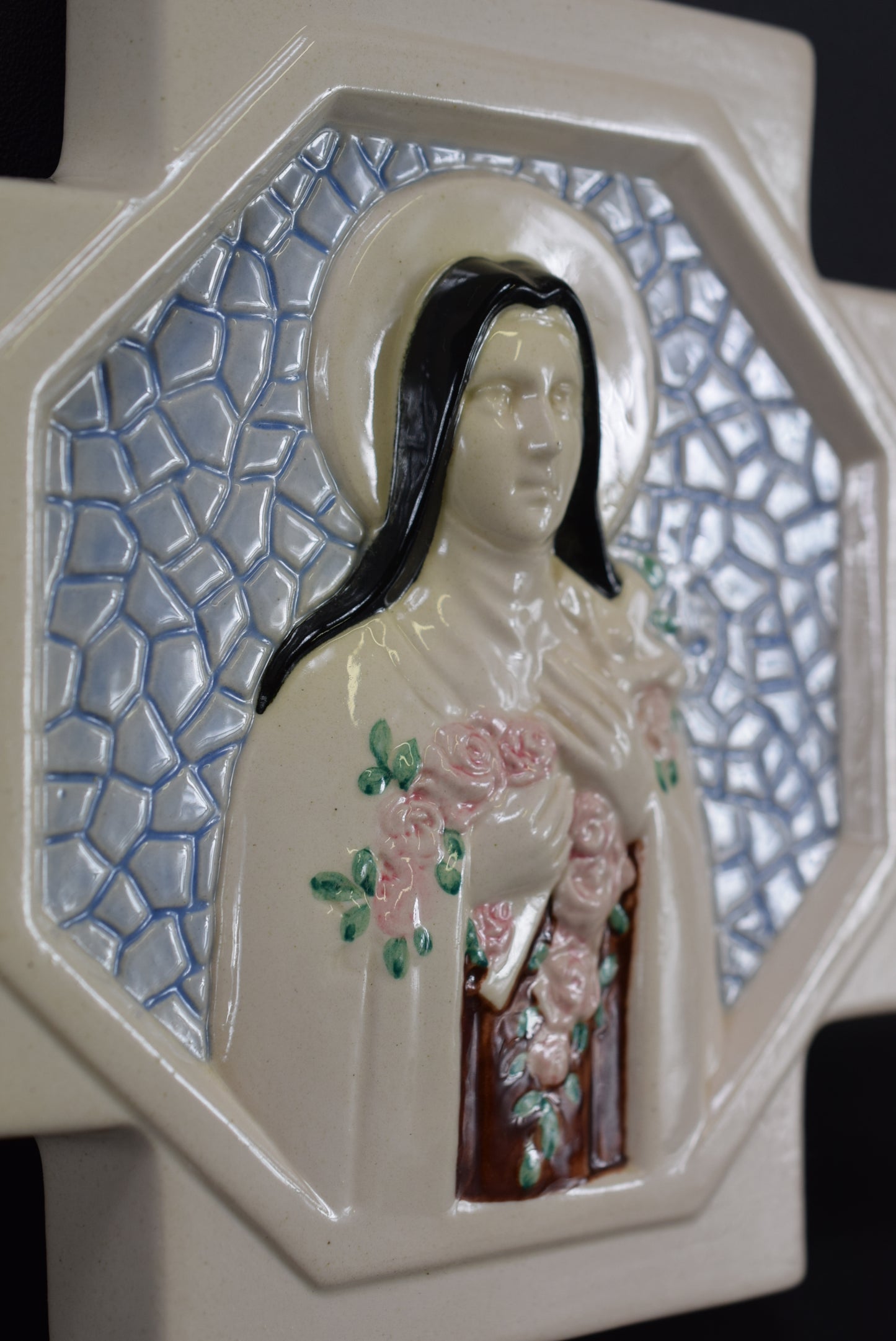 St Teresa Ceramic Plaque by M Caullet Nantard