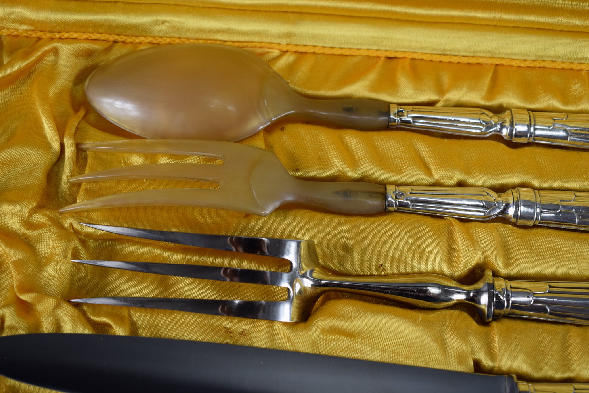 Vintage French Antique Box of 4 solid silver Art Deco Cutlery Sets