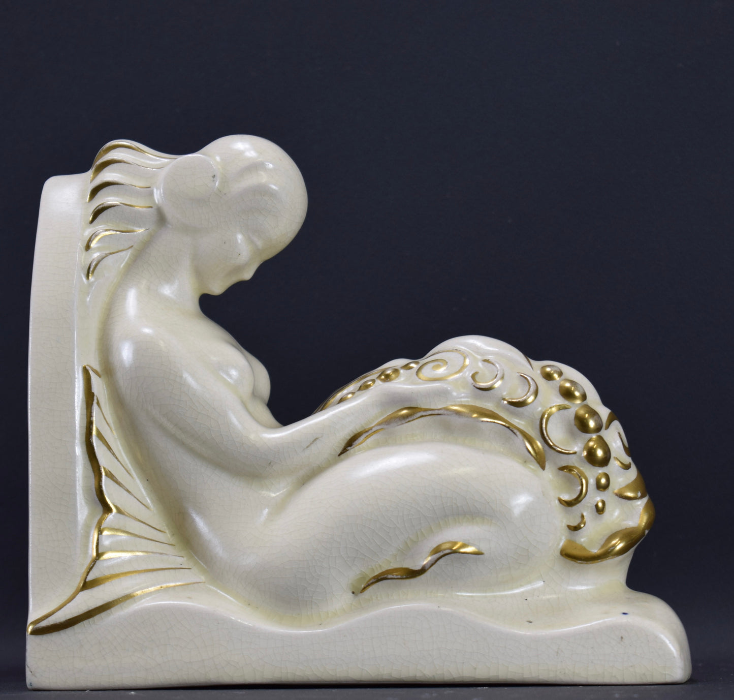 Art Deco Mermaid Bookends Lejan