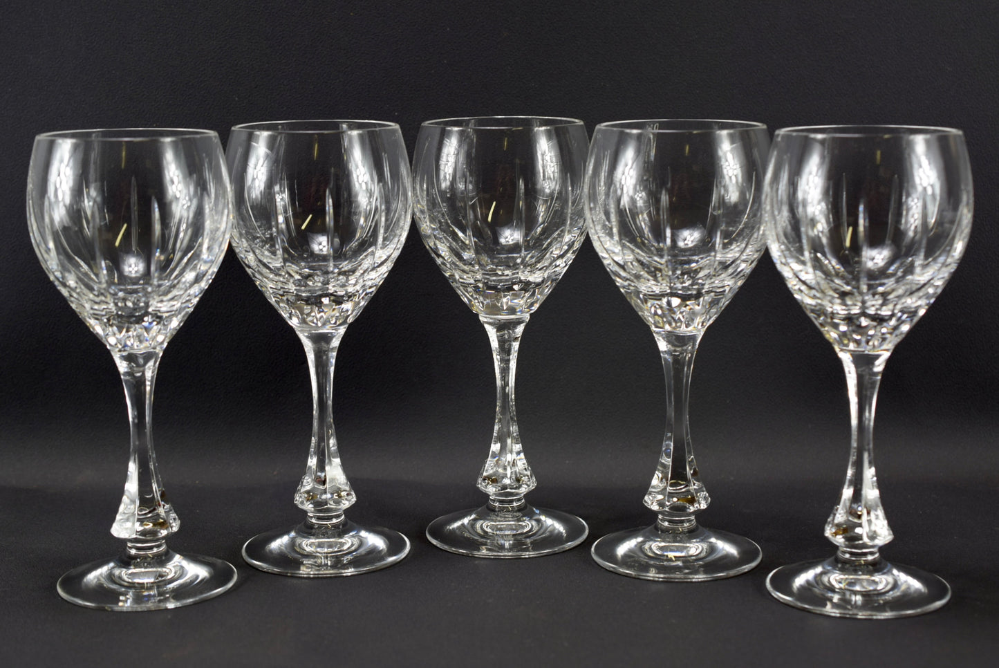 Vintage Baccarat Crystal Set of 5 Wine Glasses