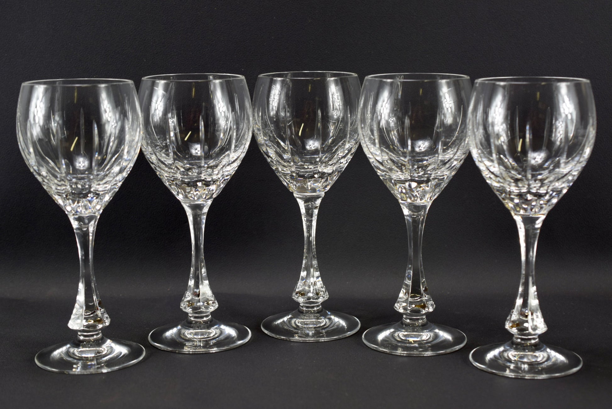 Vintage Baccarat Crystal Set of 5 Wine Glasses