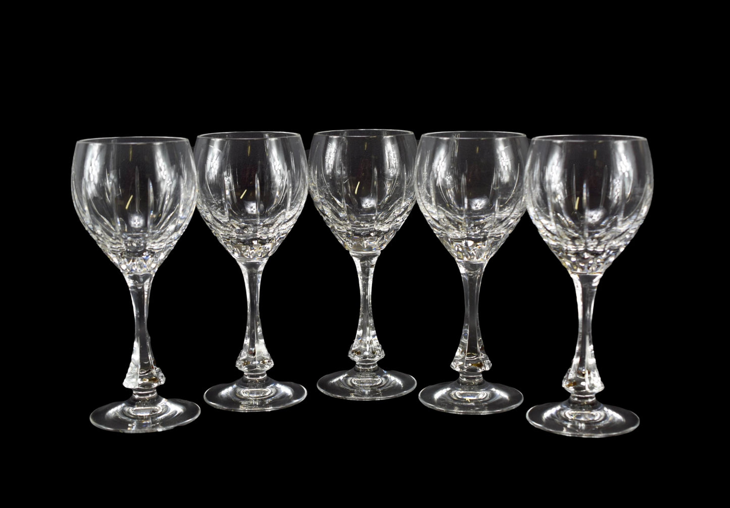 Vintage Baccarat Crystal Set of 5 Wine Glasses