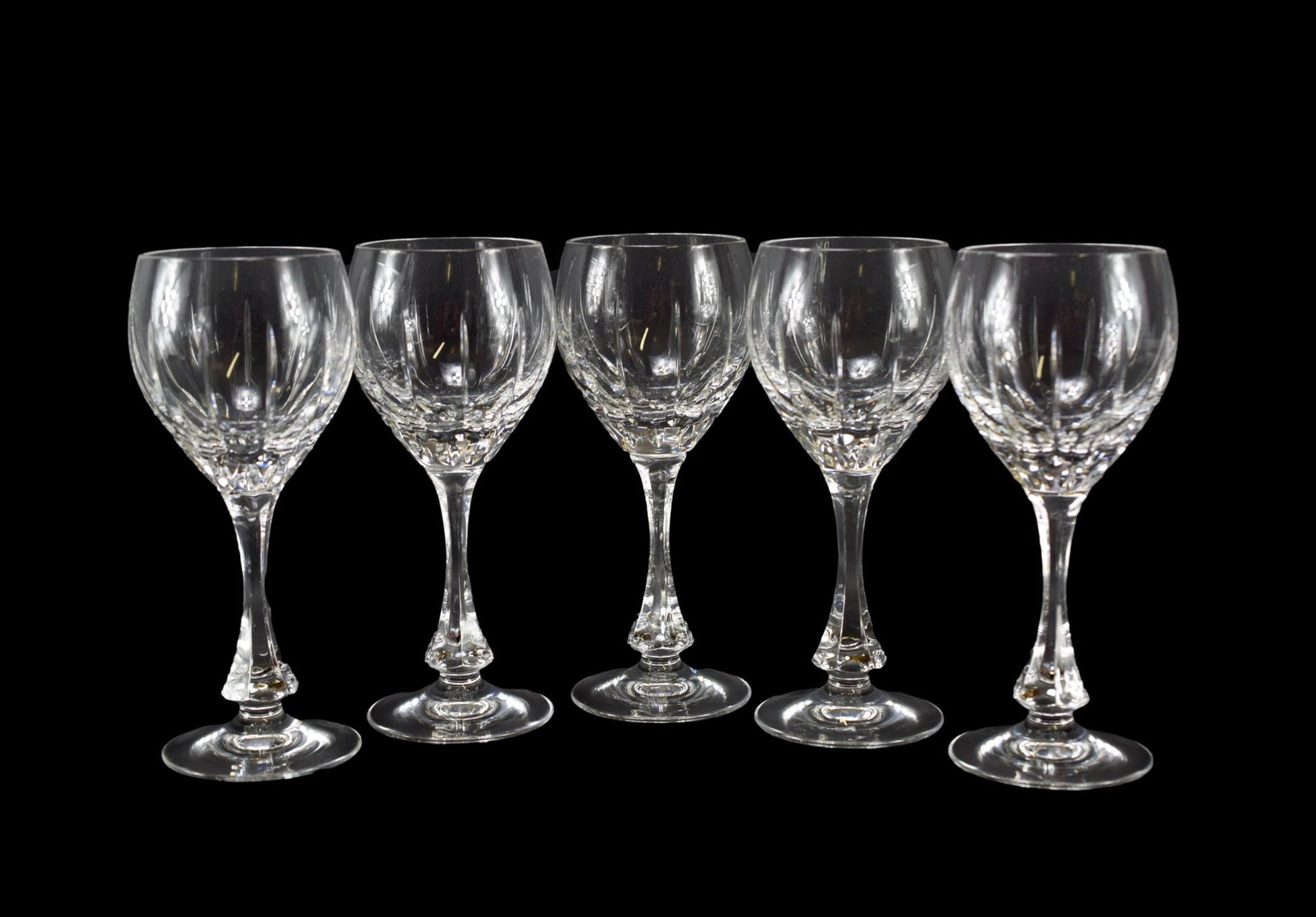 Vintage Baccarat Crystal Set of 5 Wine Glasses