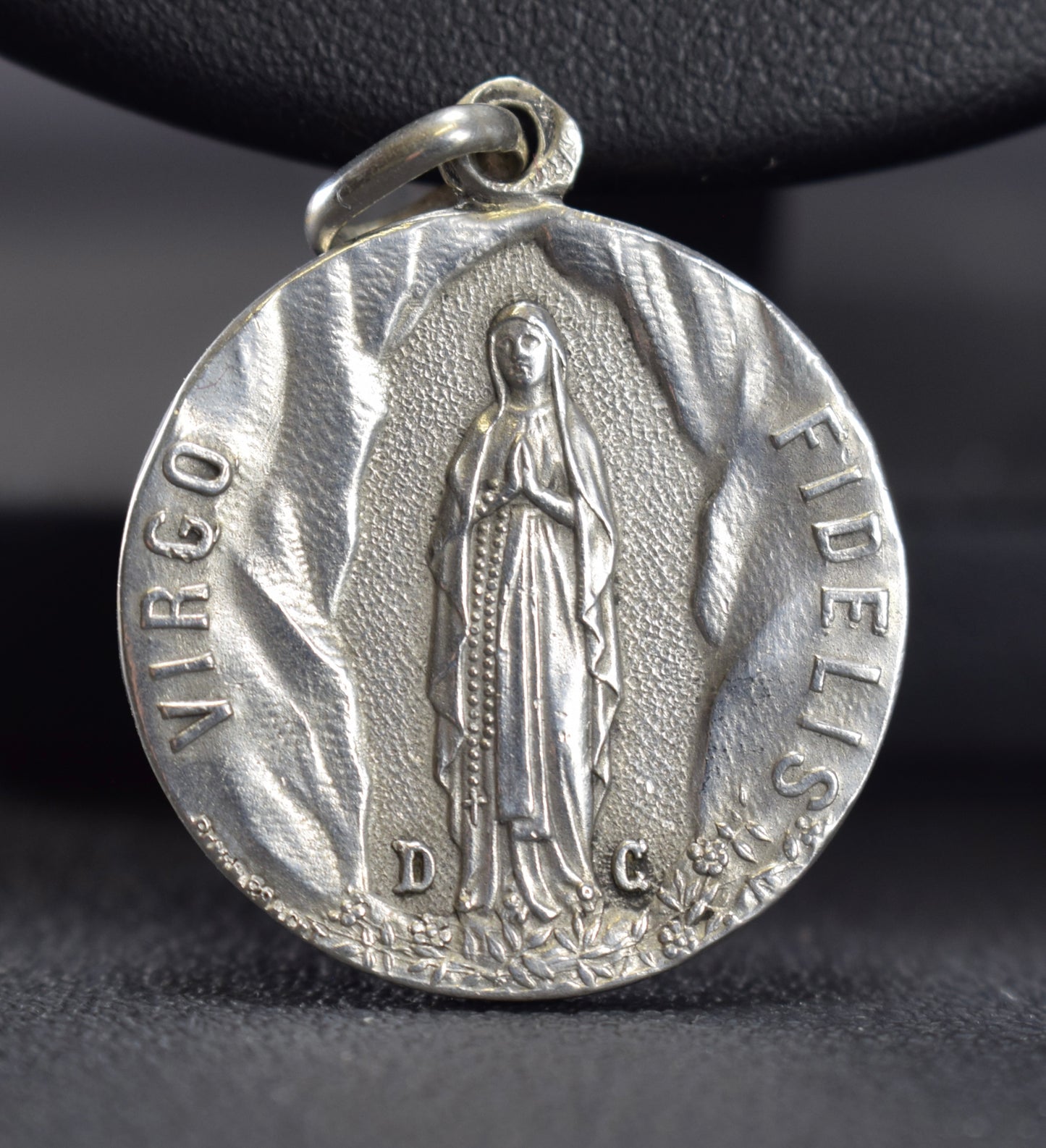 Saint Joan of Arc Medal Antique Sterling Silver Pendant