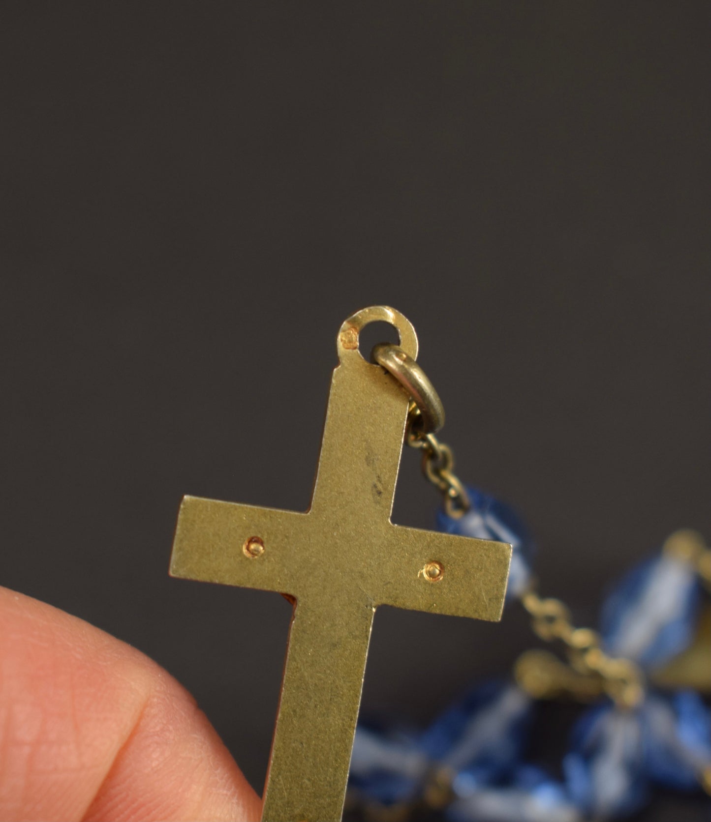 Blue Oval Beads Rosary
