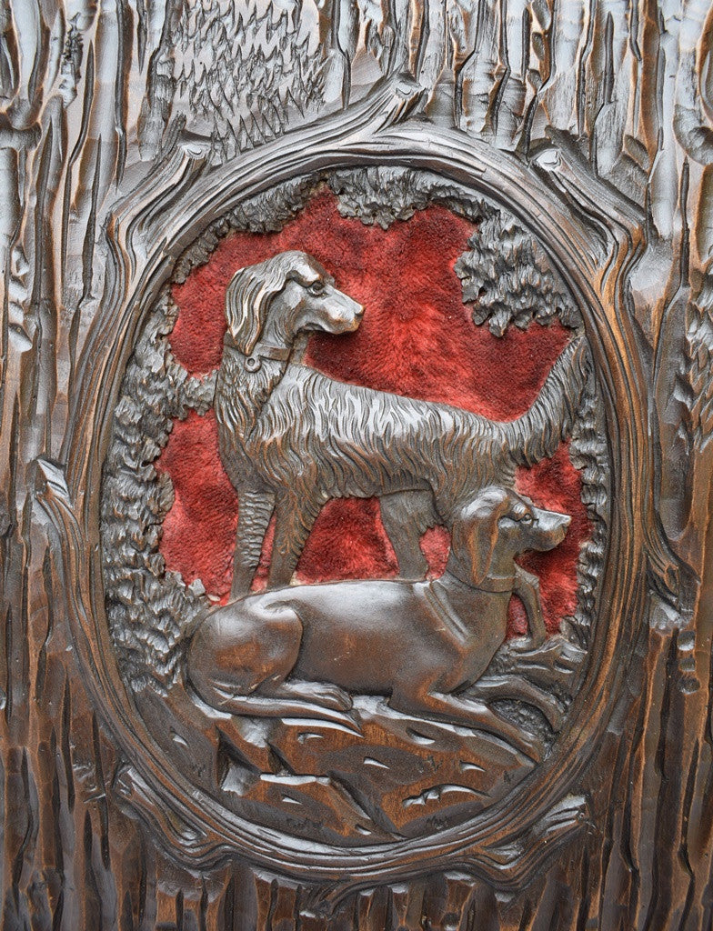 French Antique Black Forest Hand Carved Cover Photograph Album - Charmantiques
