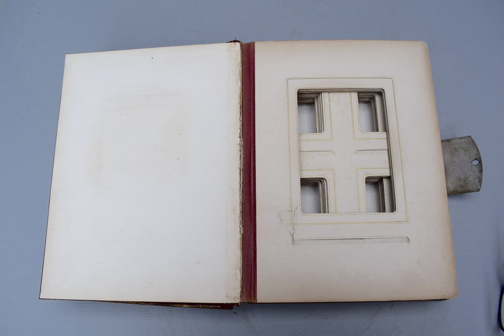 French Antique Black Forest Hand Carved Cover Photograph Album - Charmantiques