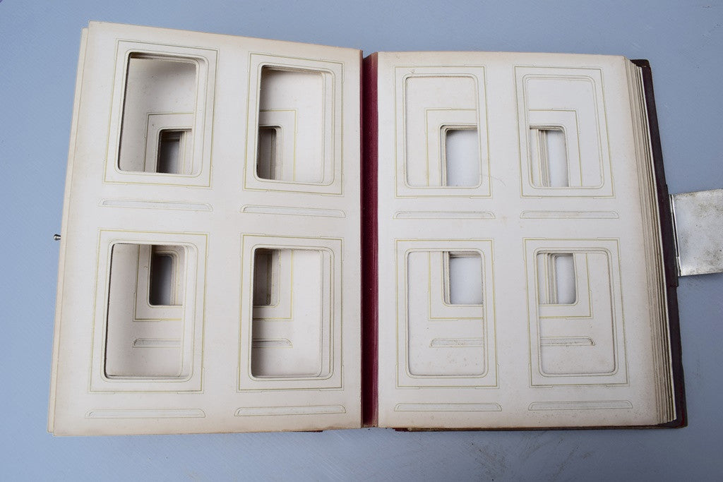 French Antique Black Forest Hand Carved Cover Photograph Album - Charmantiques