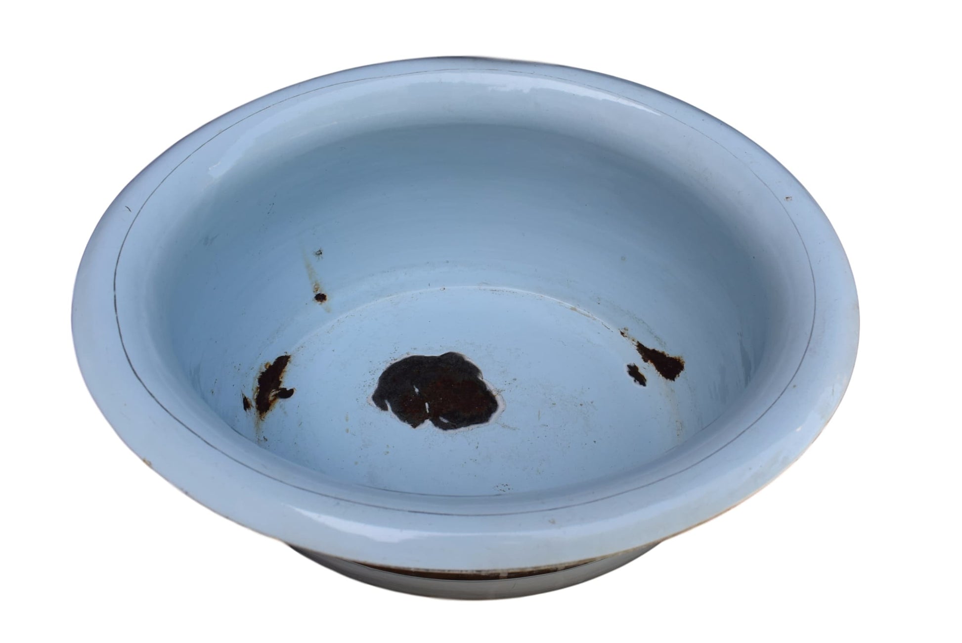 Blue Enamel Baby Basin - Charmantiques