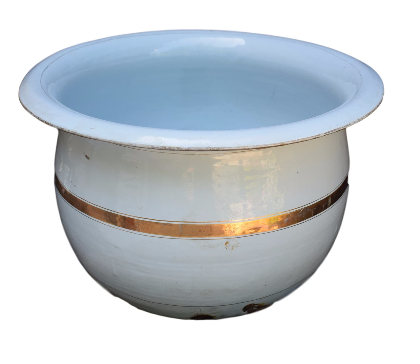 Blue Enamel Baby Basin - Charmantiques