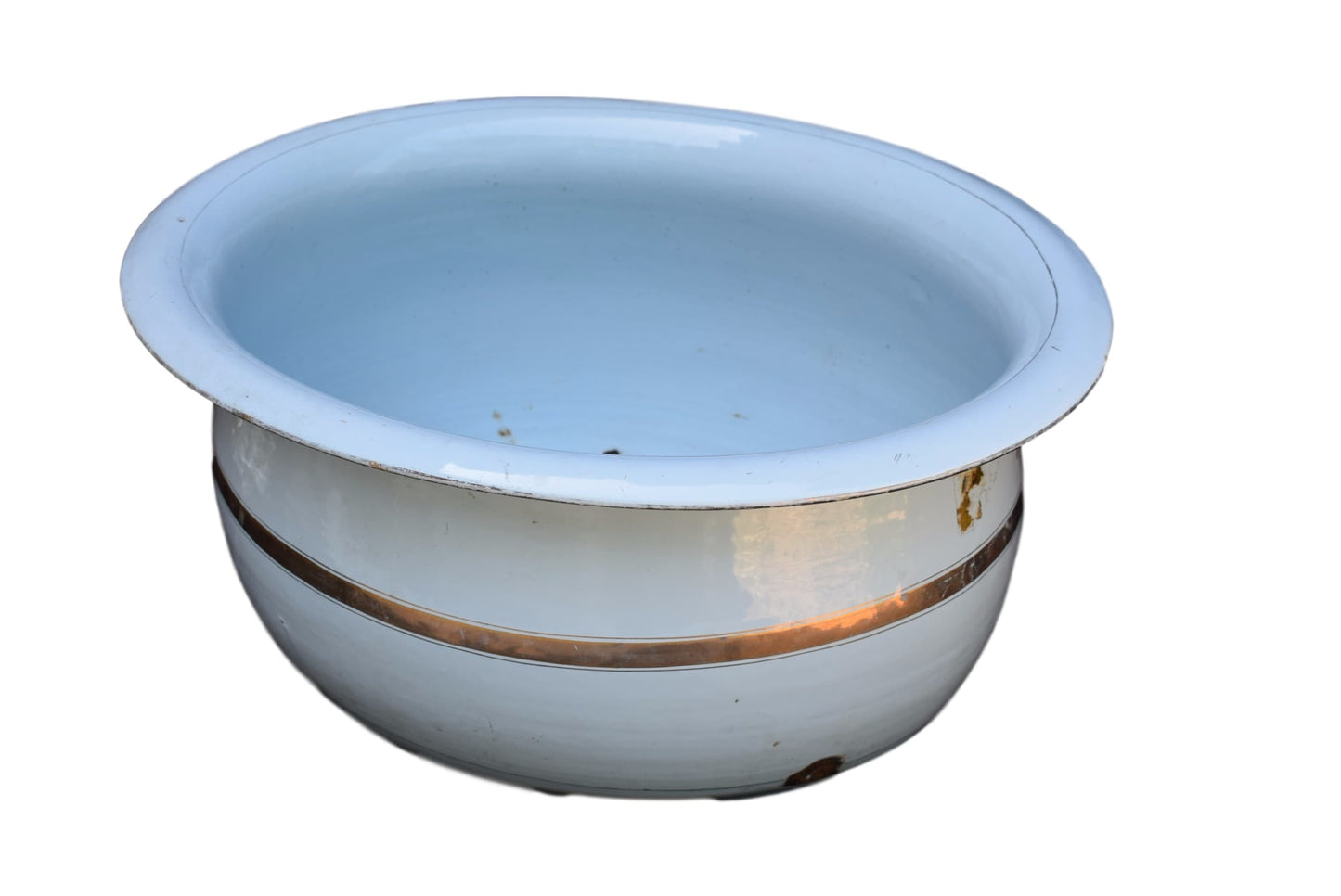 Blue Enamel Baby Basin - Charmantiques