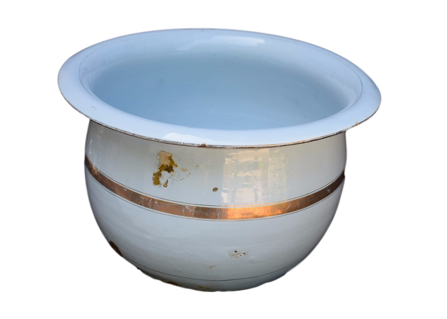 Blue Enamel Baby Basin - Charmantiques
