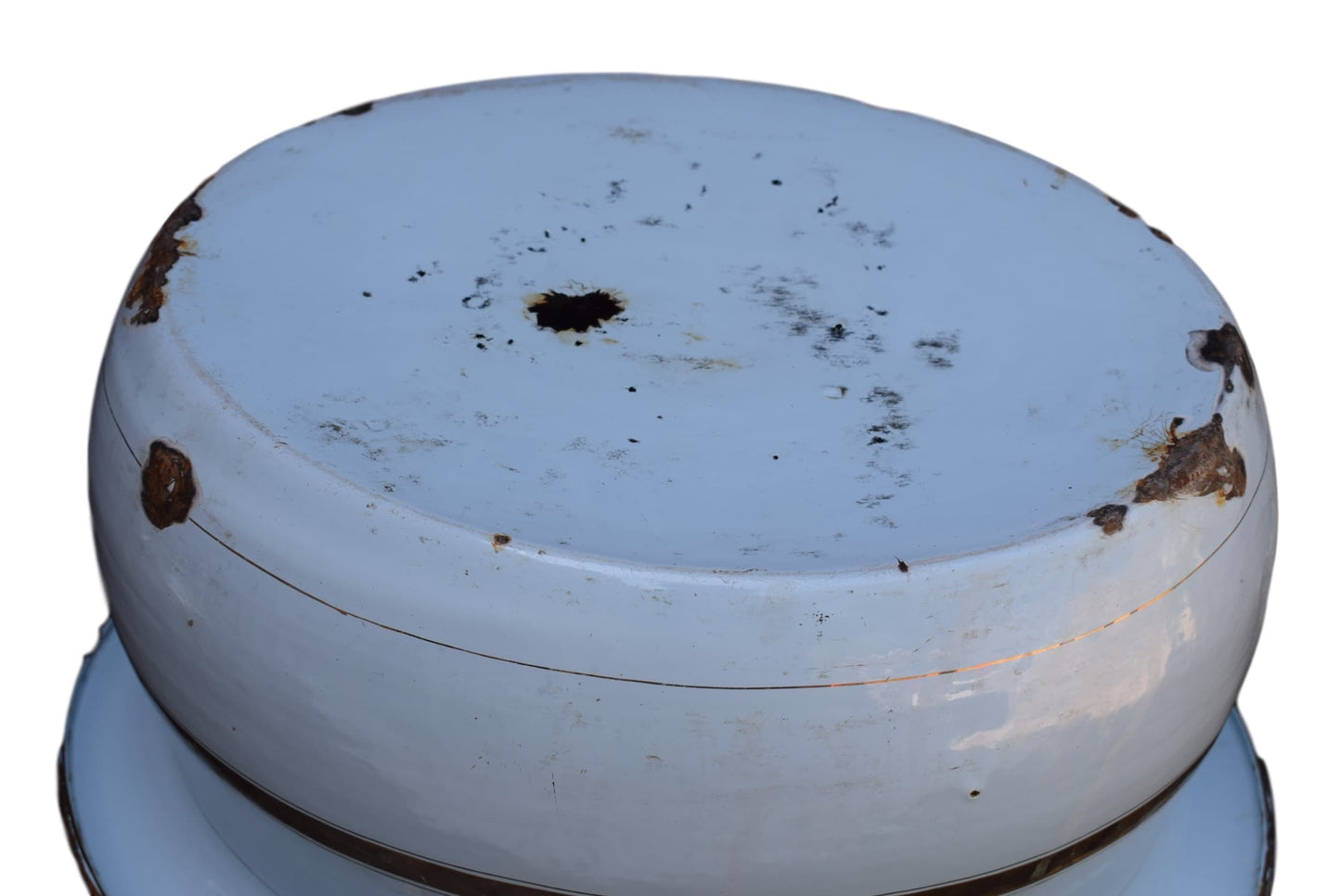 Blue Enamel Baby Basin - Charmantiques