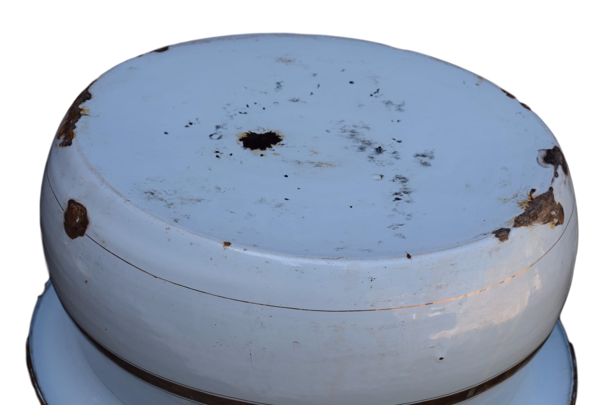 Blue Enamel Baby Basin - Charmantiques
