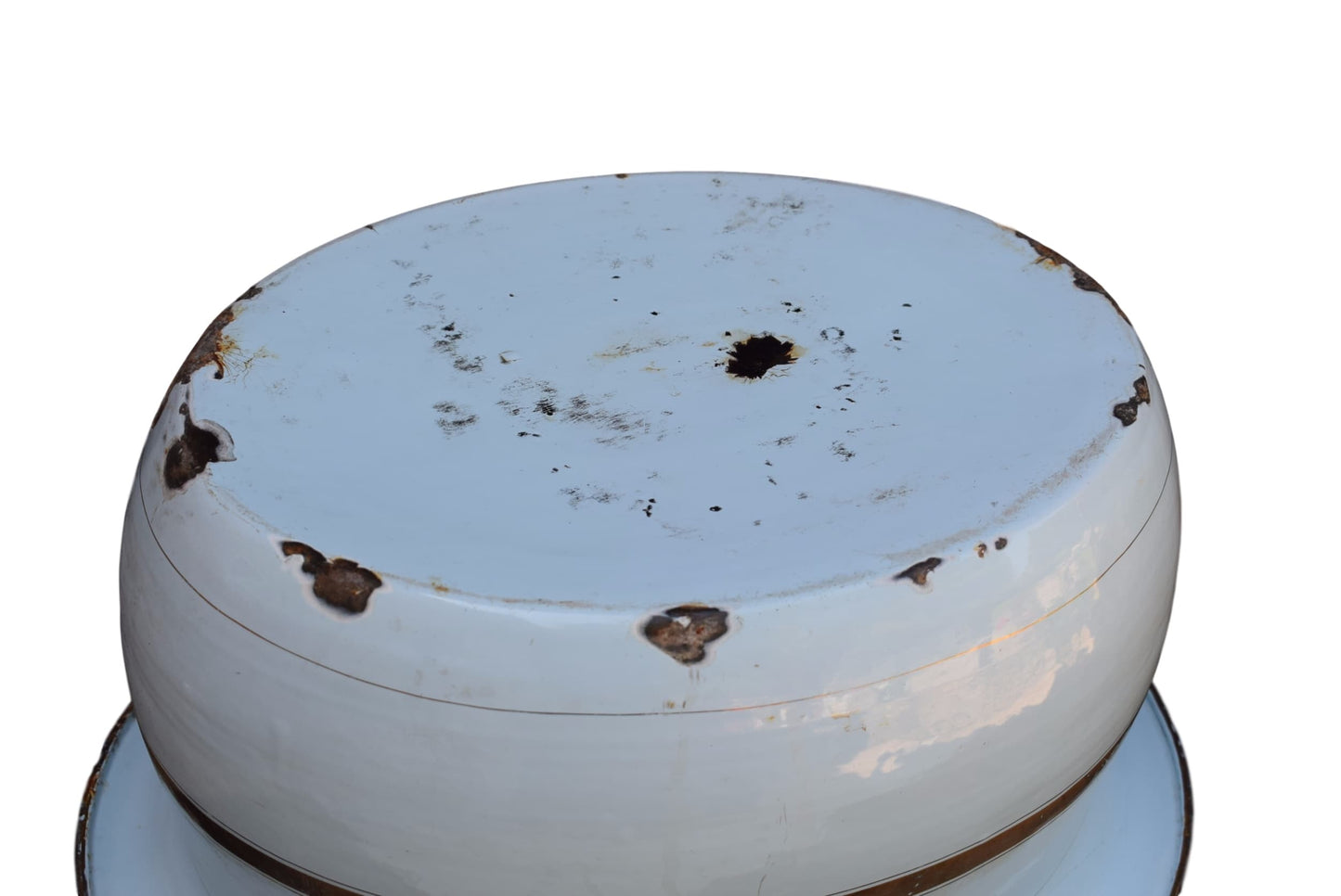 Blue Enamel Baby Basin - Charmantiques