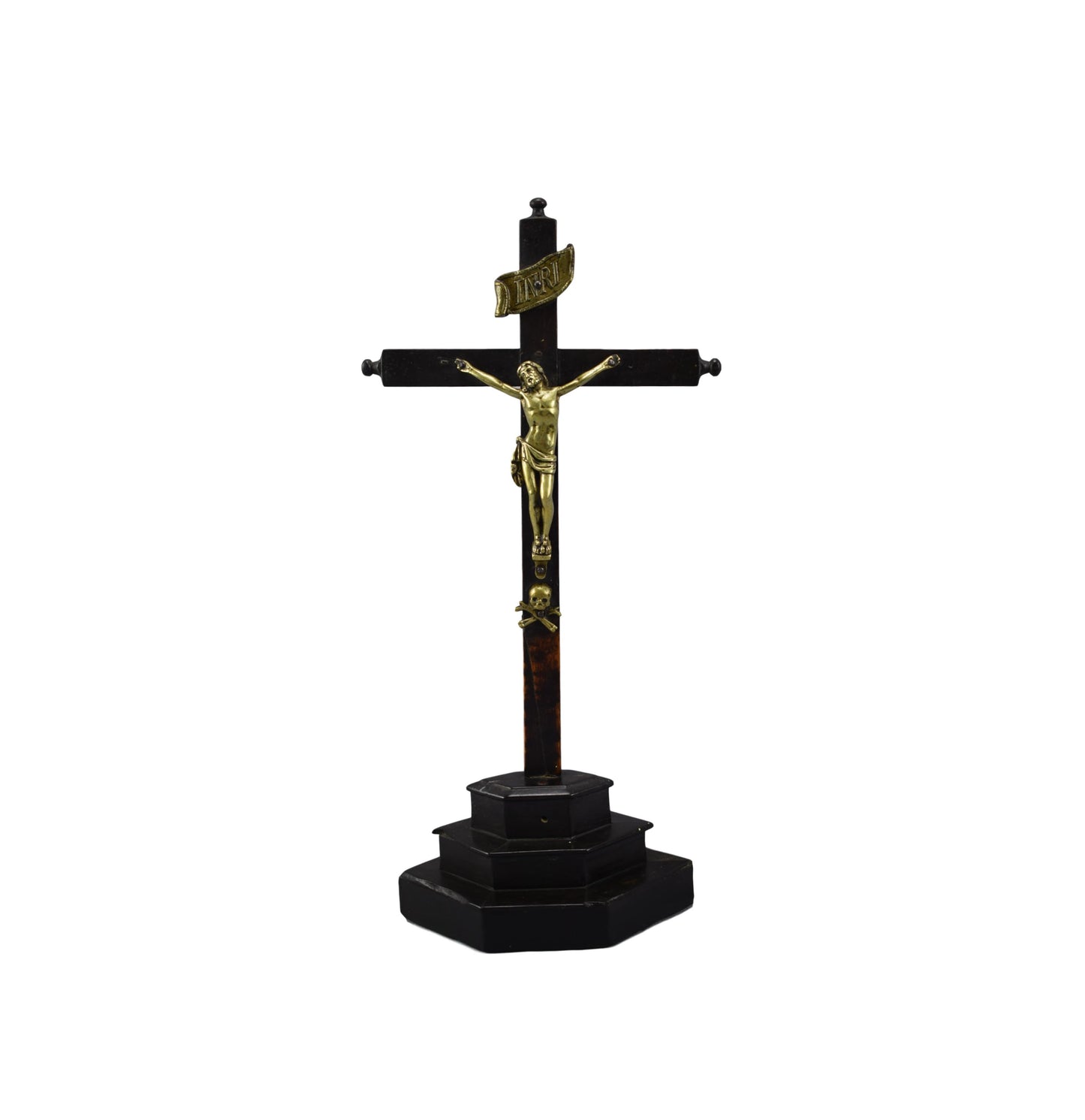 19th.C Standing Crucifix - Charmantiques