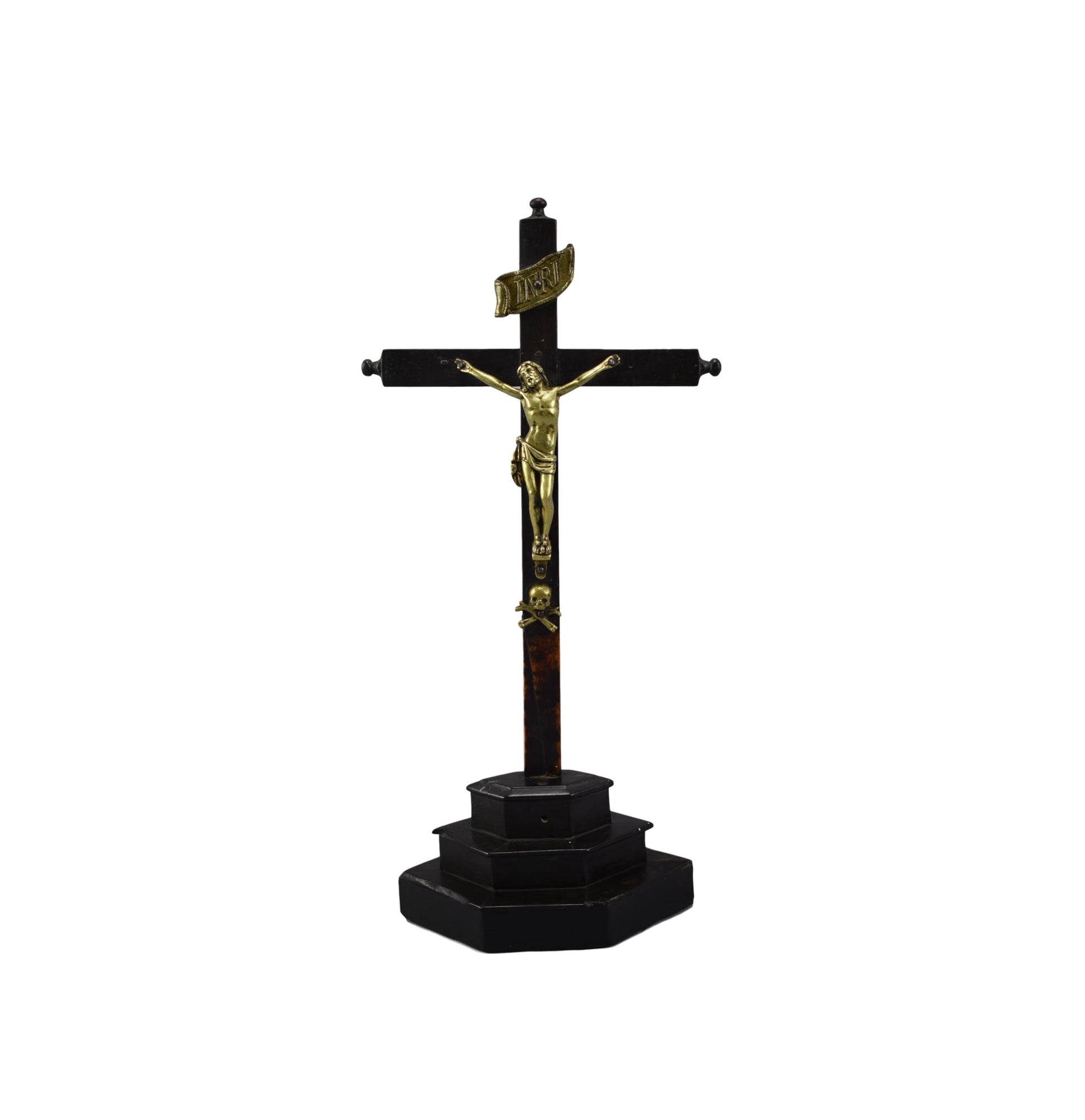 19th.C Standing Crucifix - Charmantiques
