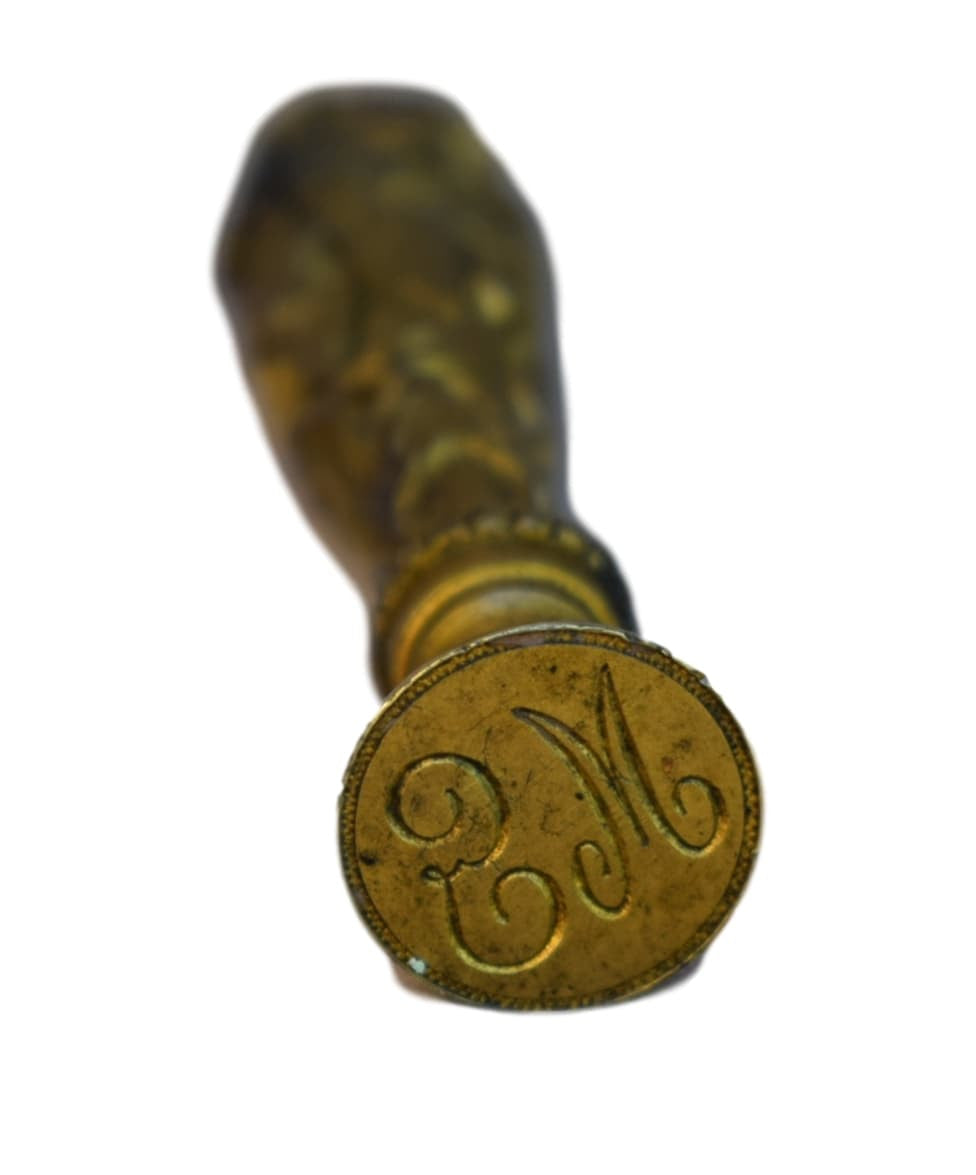French Antique Bronze Wax Seal Stamper - Charmantiques