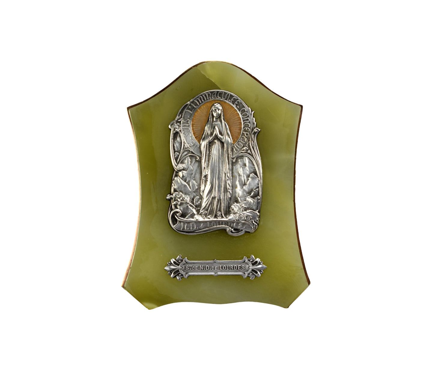 Lourdes Souvenir Plaque - Charmantiques