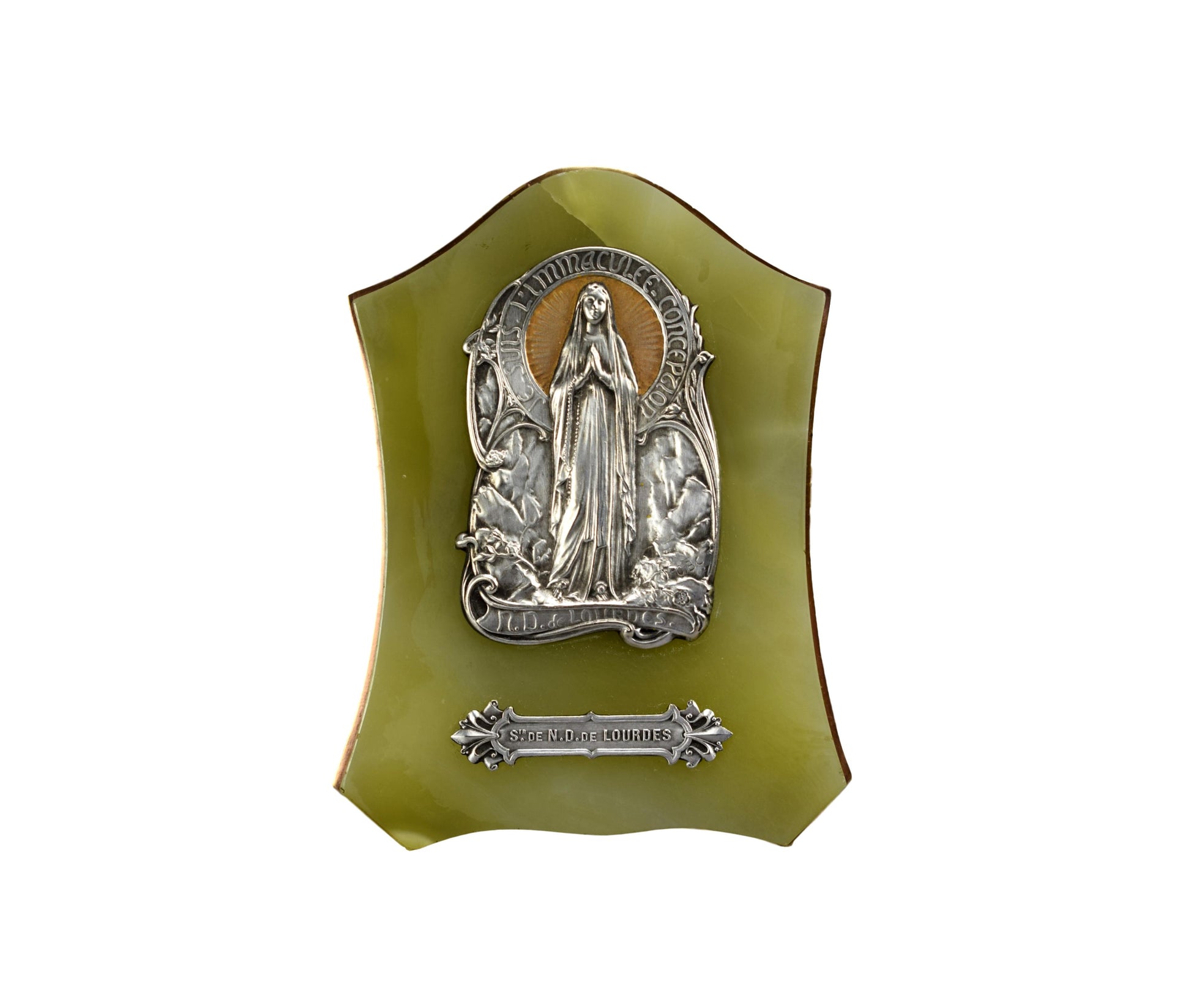 Lourdes Souvenir Plaque - Charmantiques
