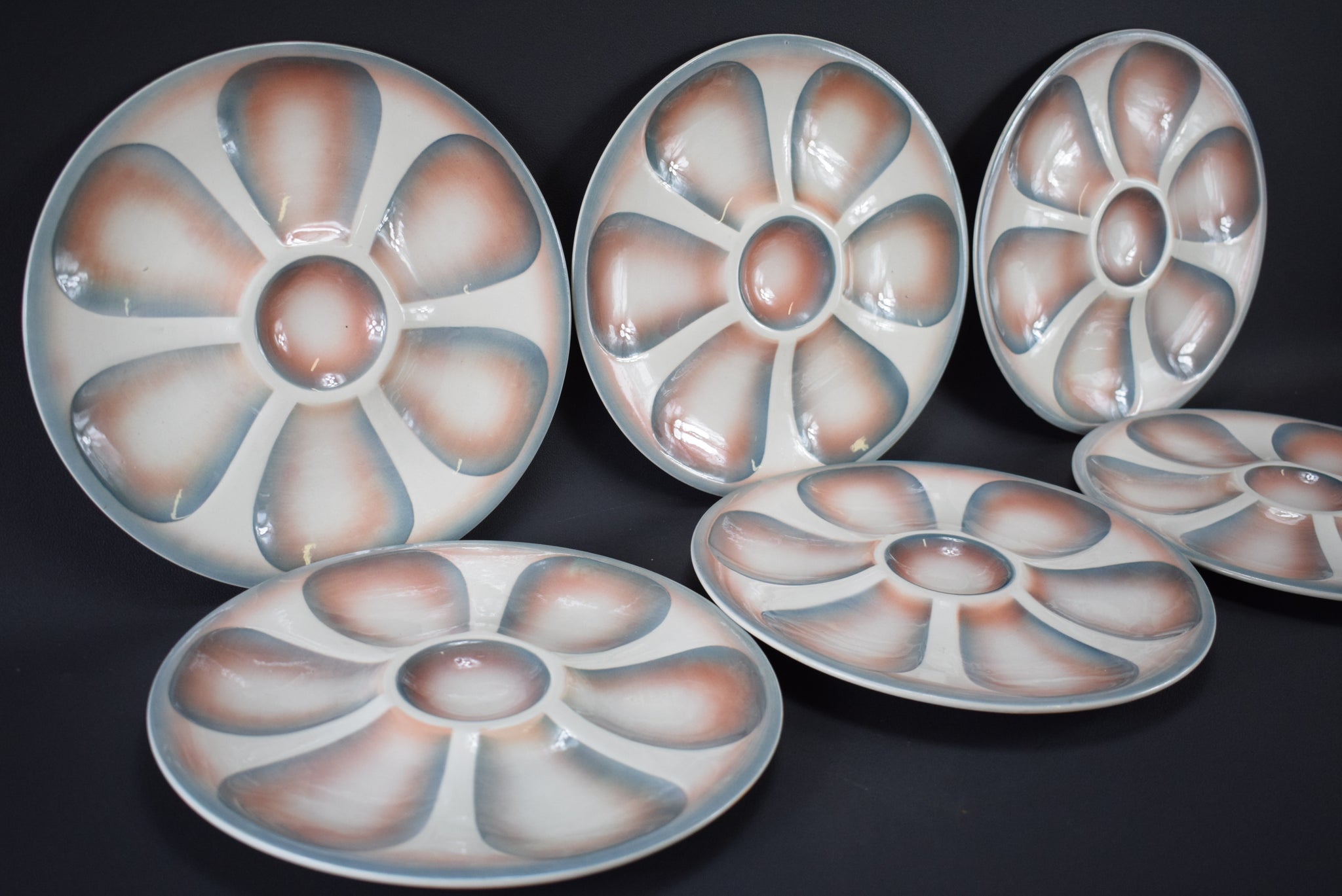 6 Sarreguemines Oyster Plates - Charmantiques