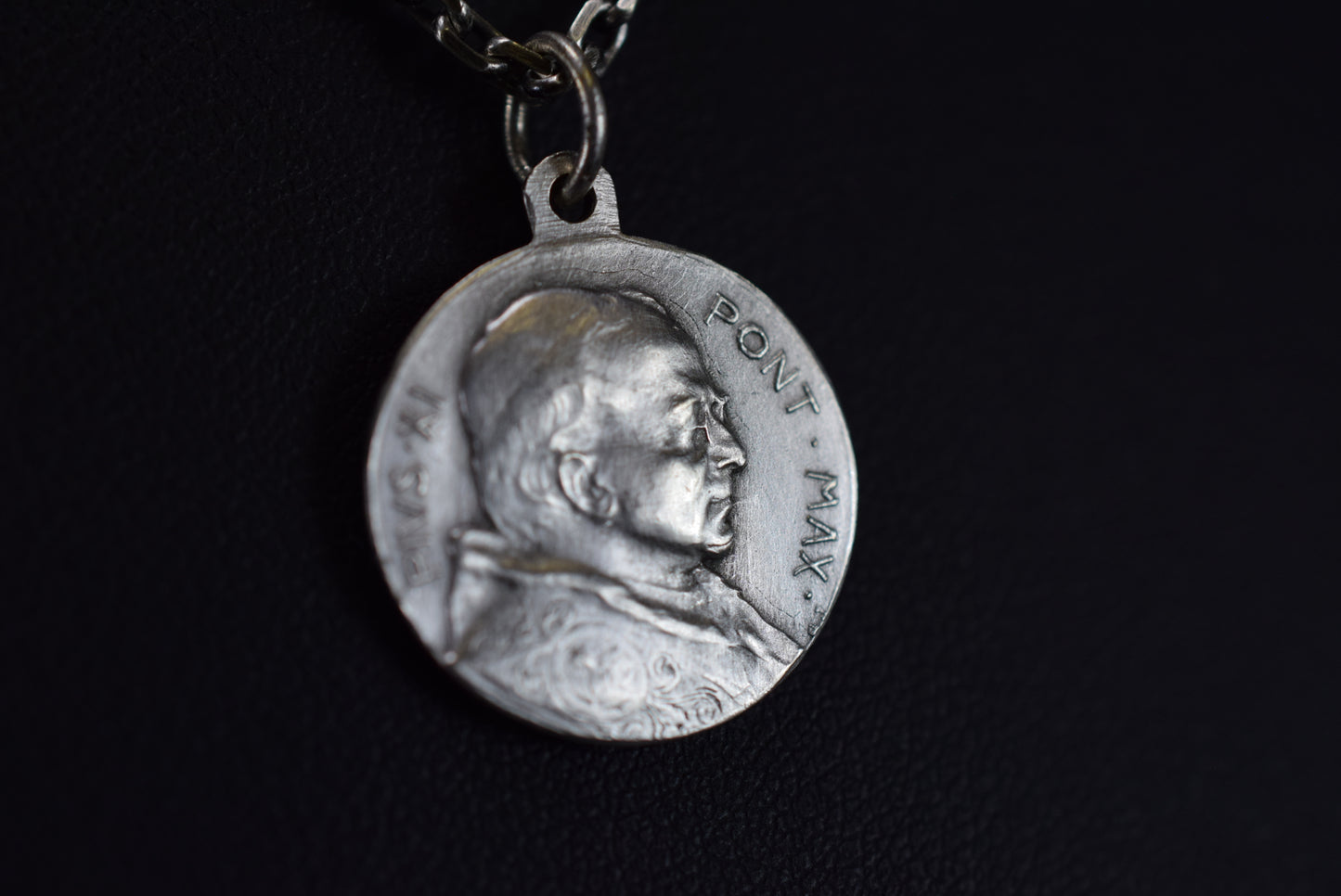 Vintage French Saint Peter Medal Pendant Pope XI