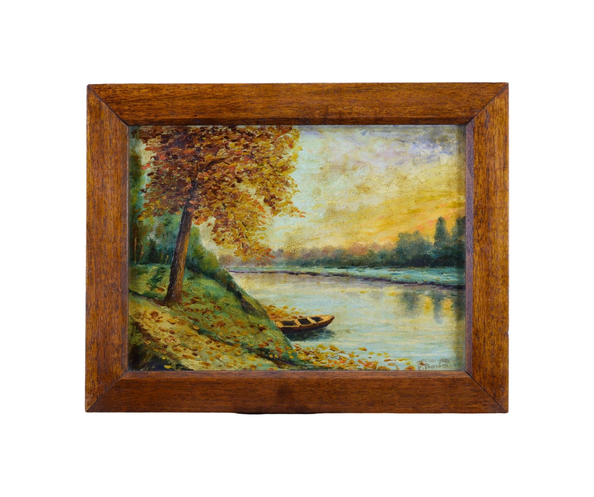 Vintage Oil Painting Bark Fall Autumn