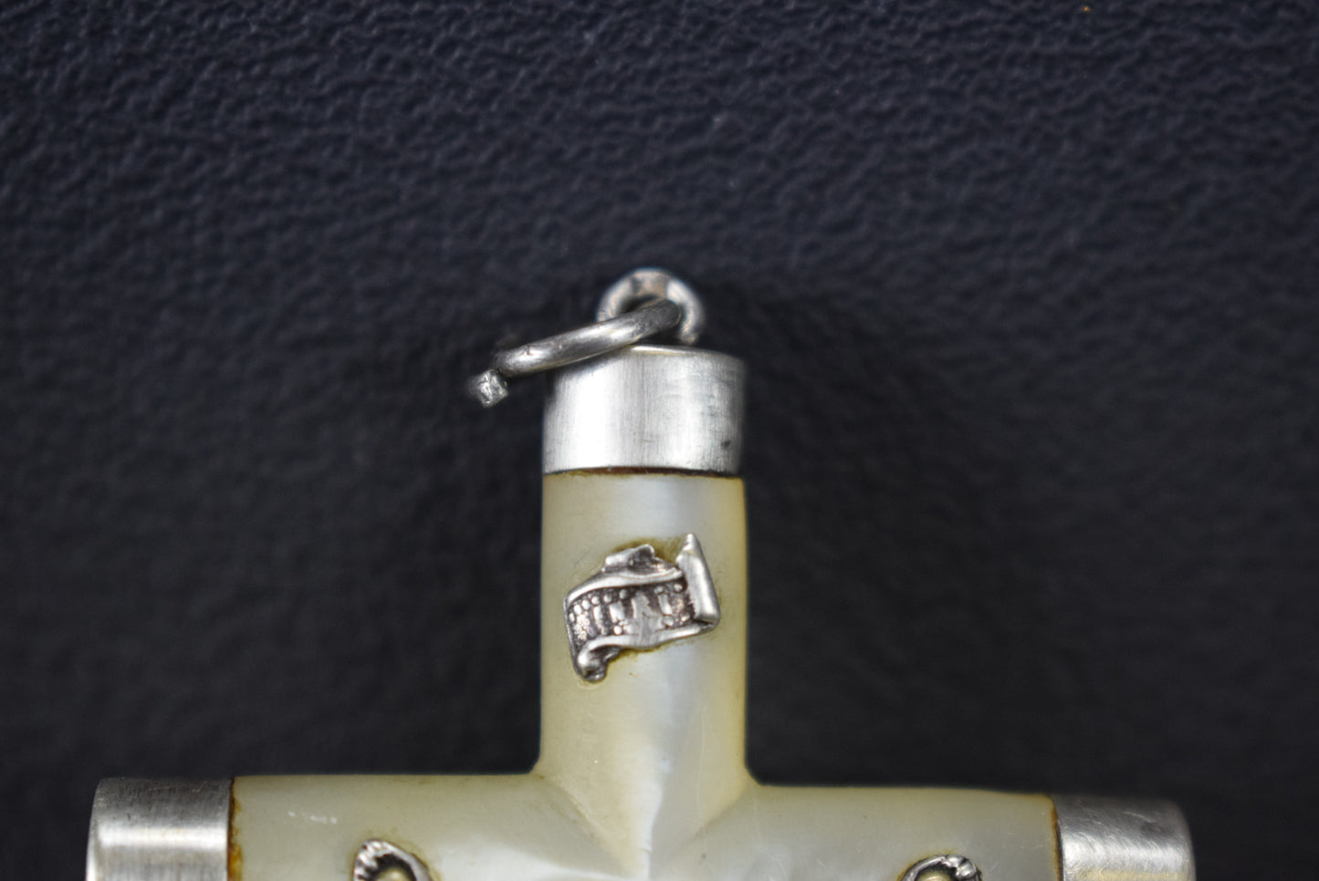 Sterling Silver & Mop Cross Pendant - Charmantiques