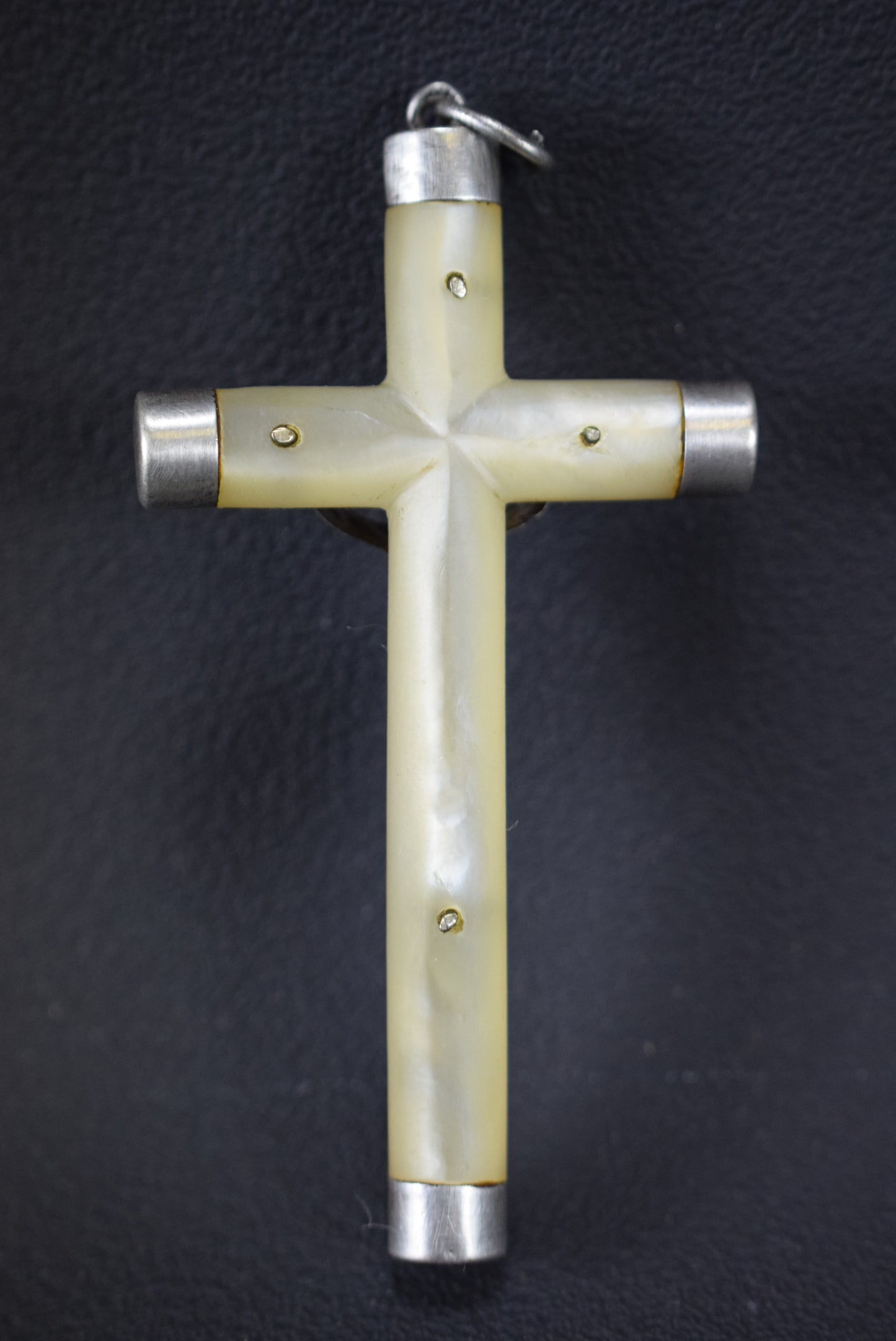 Sterling Silver & Mop Cross Pendant - Charmantiques