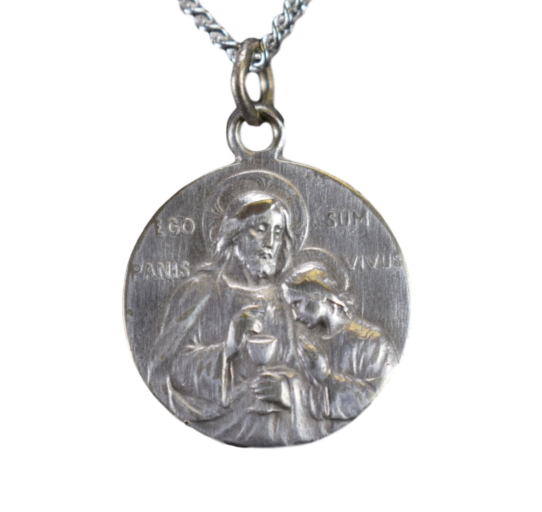 Antique The Eucharist Medal Pendant 1925 Communion Gift