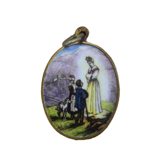 Our Lady Of La Salette Enamel Medal - Charmantiques