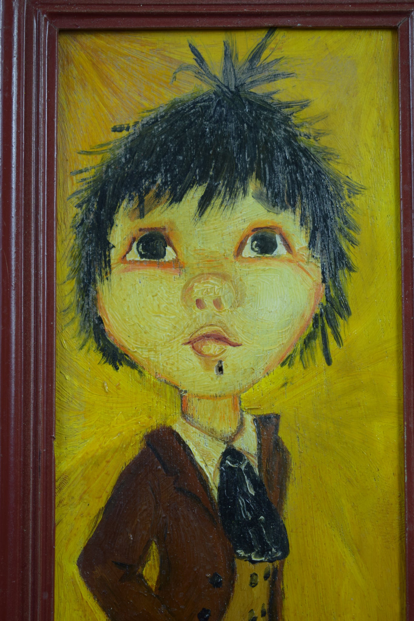 Oil painting humorous Paris Montmartre - Boy
