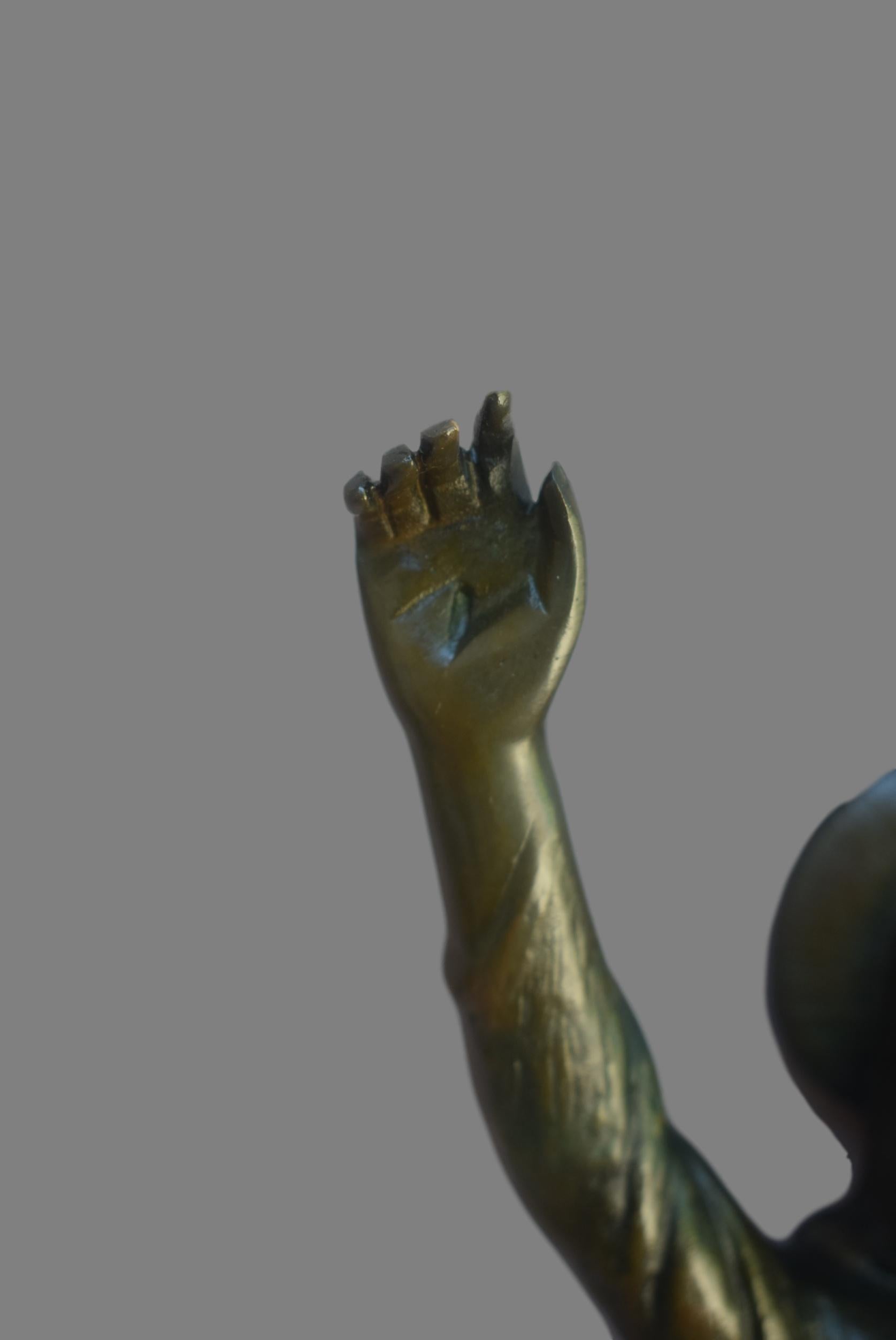 Art Deco Bronze Jesus Statue - Charmantiques