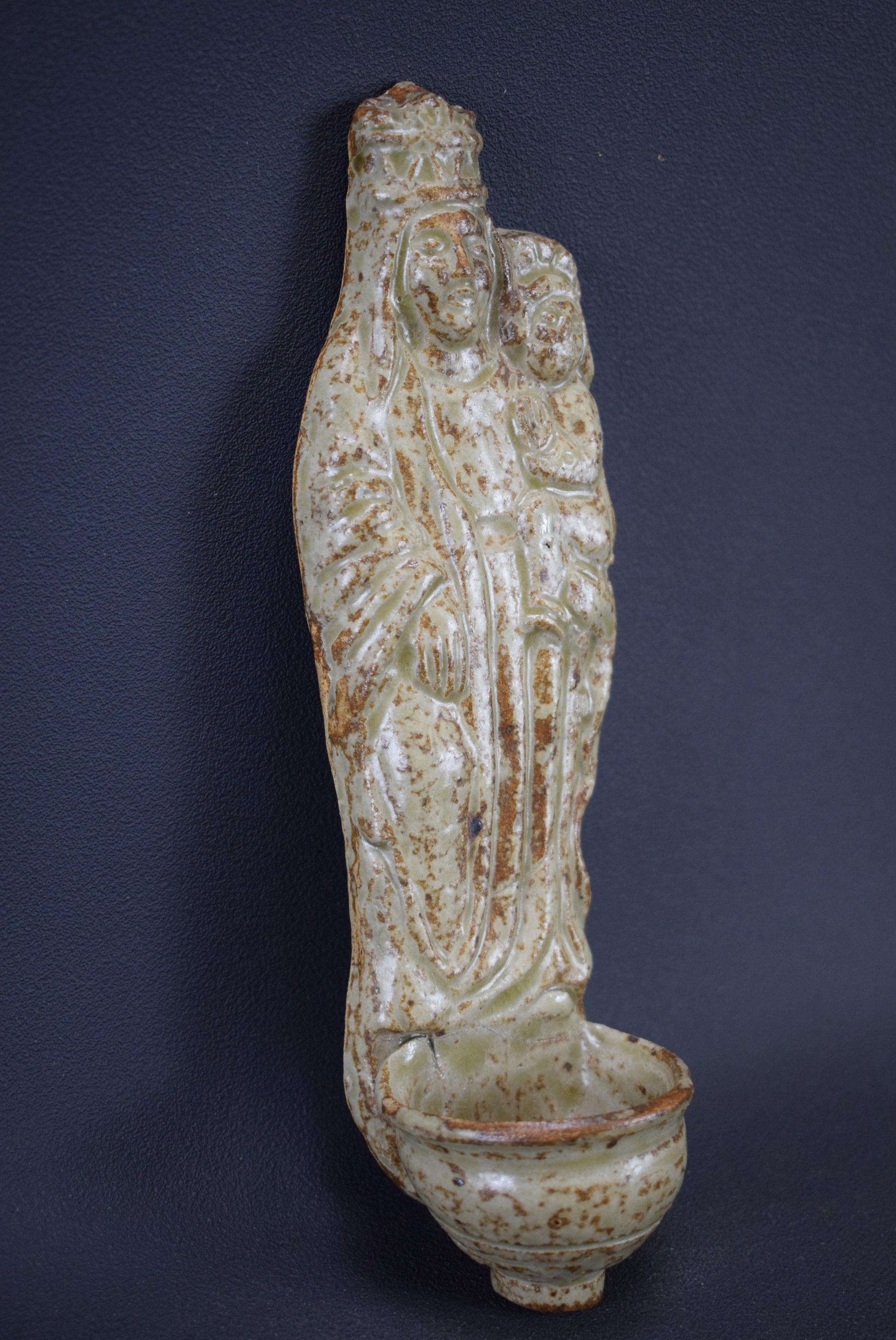 Pottery Holy Water Font - Charmantiques