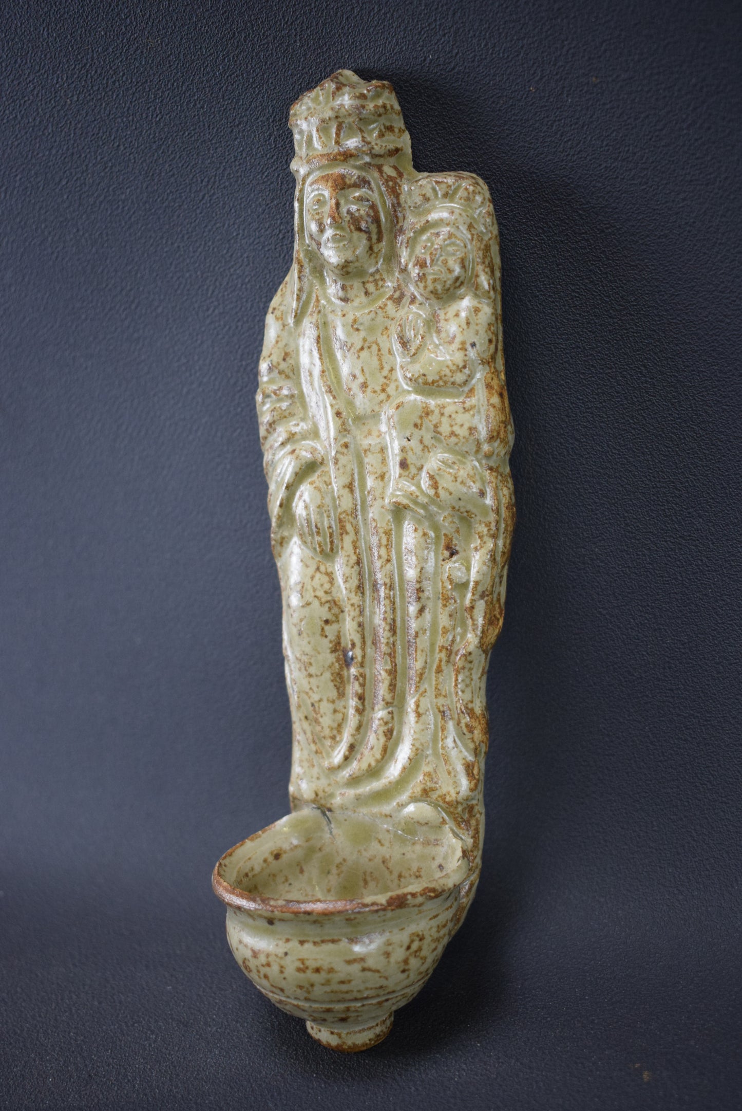 Pottery Holy Water Font - Charmantiques