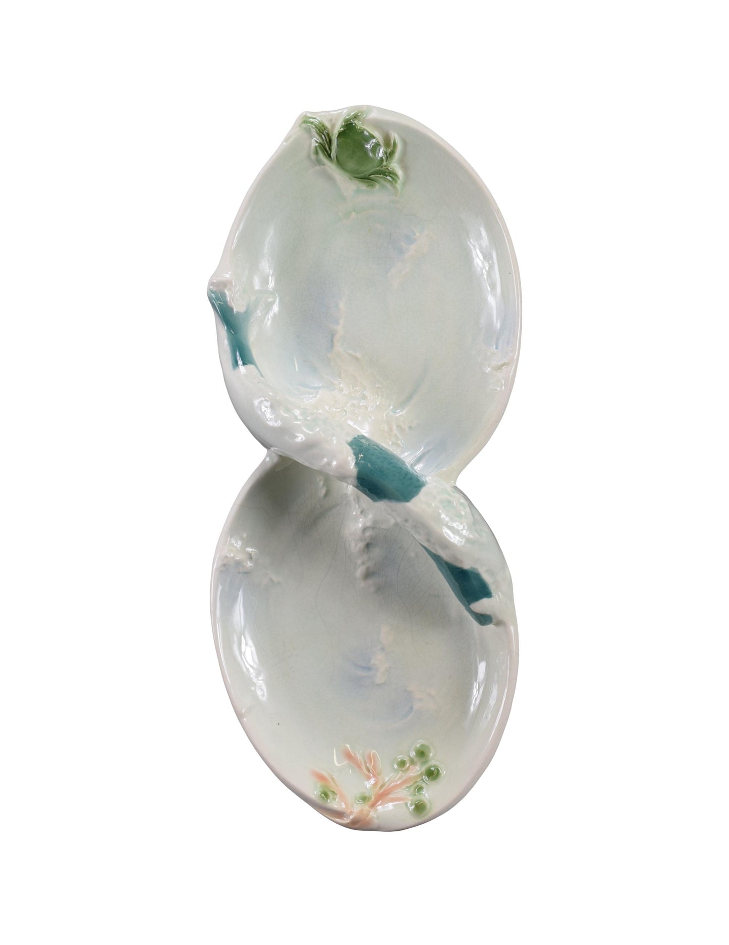 Rare Antique French Majolica Fish Serving Dish Bowl Crab
