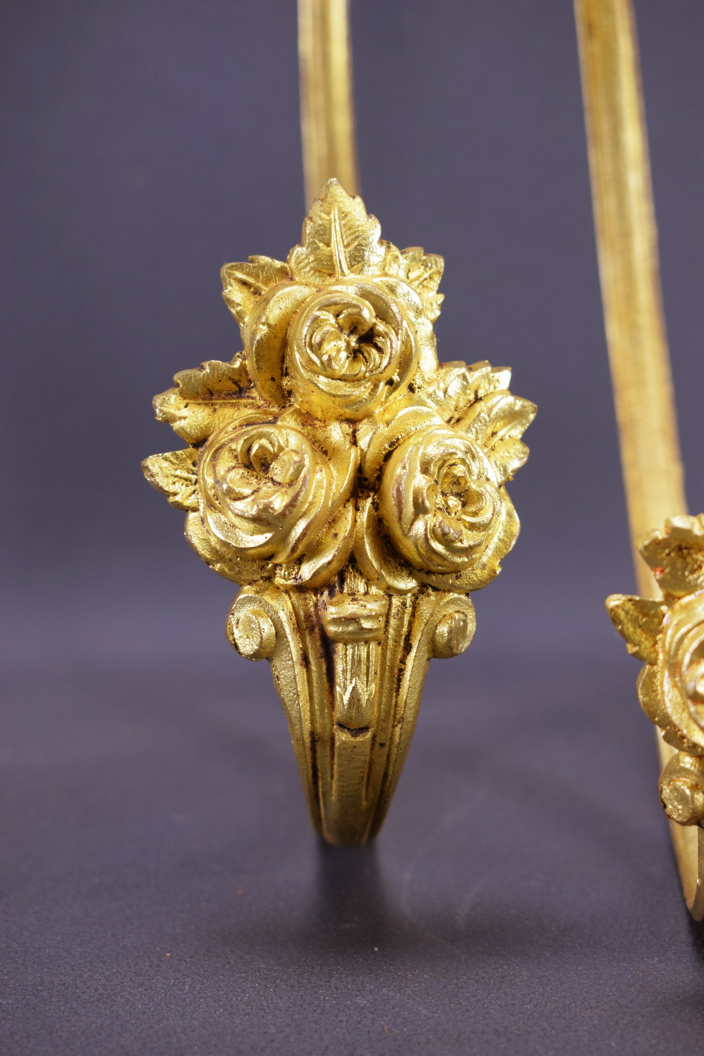 Bronze Curtain Hold-Backs Drapery Tie Backs Curtain Holder Roses