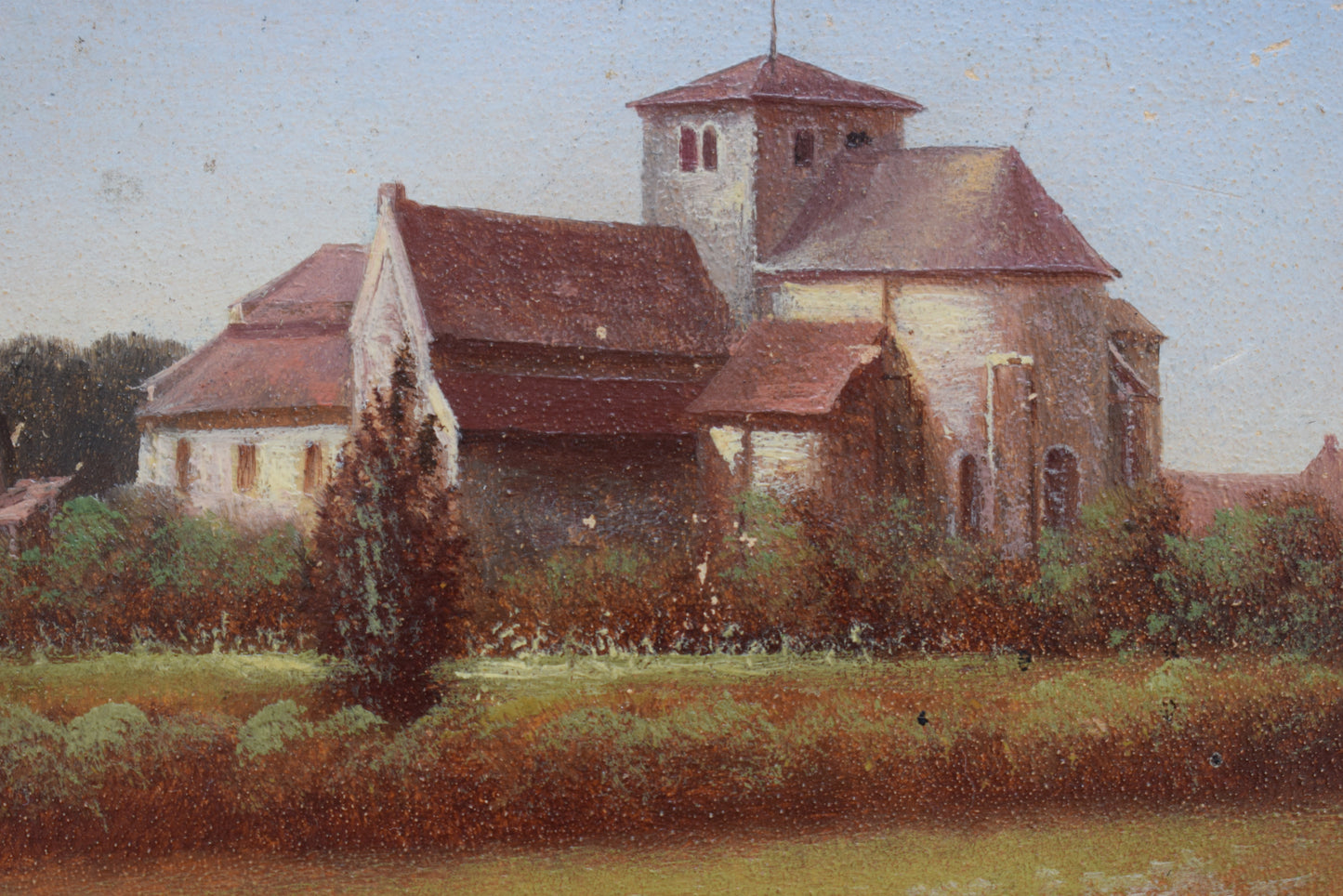 Miniature Oil Painting on Wood Panel Signed P Mourlot