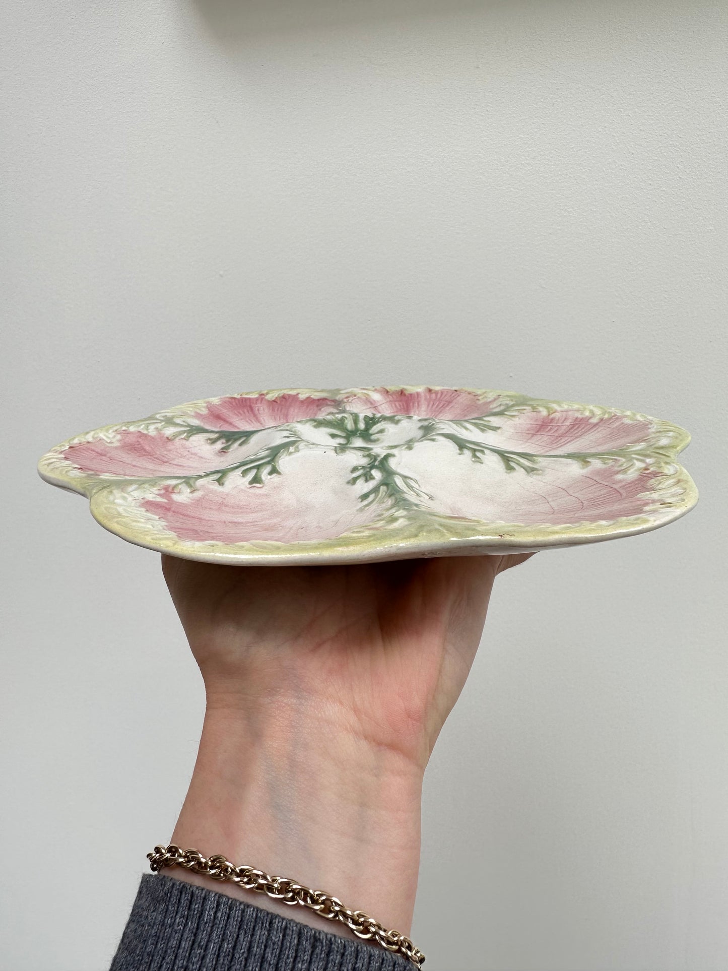 Assiette Algues Vertes et Coquillage Rose