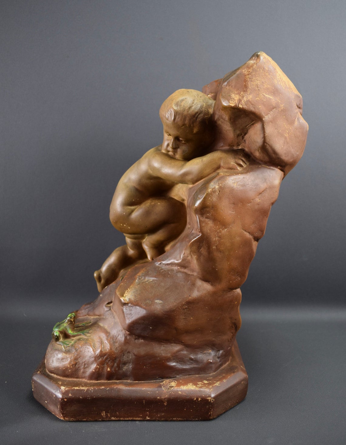 VINTAGE French Antique Sculpture Plaster Child